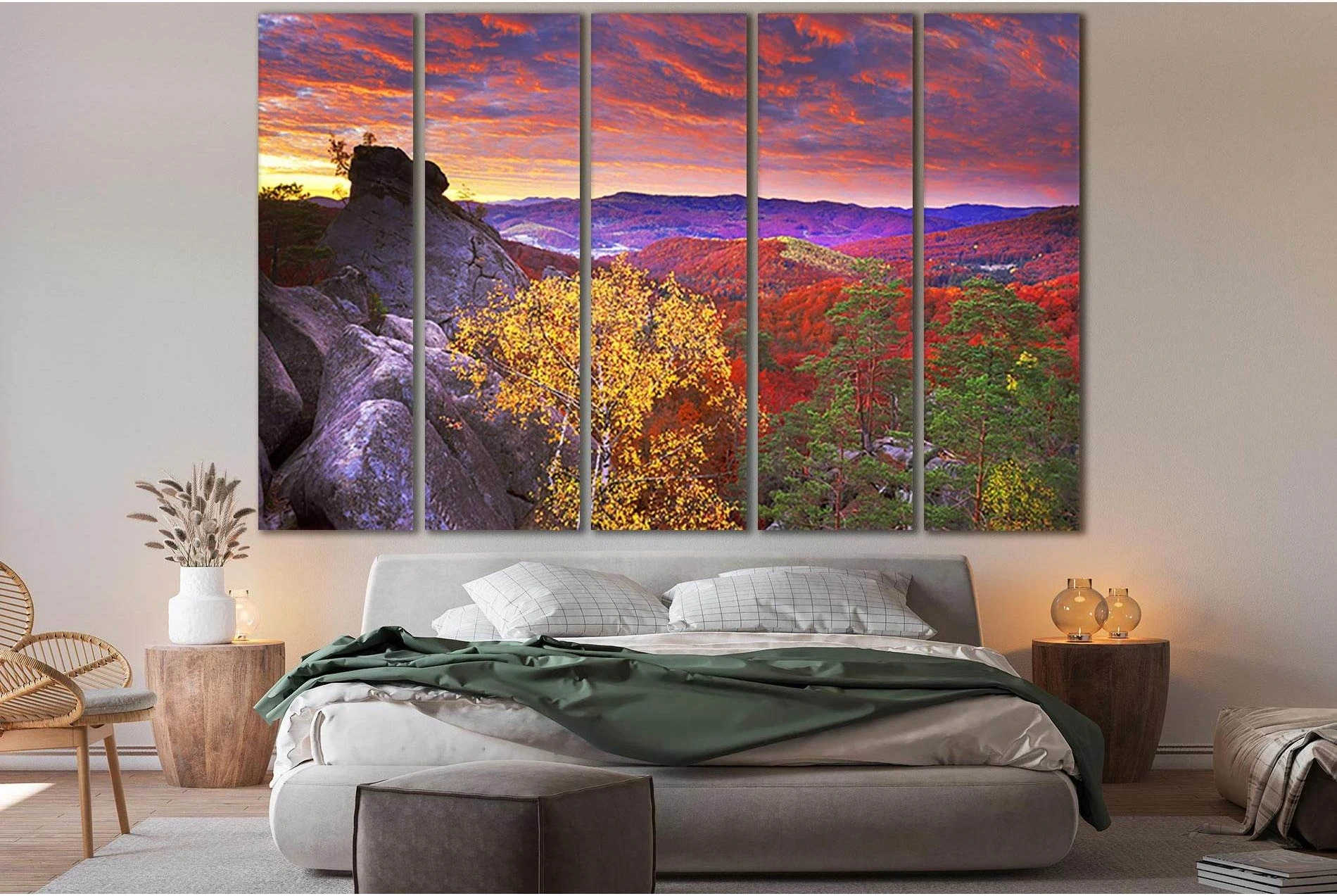 Autumn Sky Evening Carpathians №SL641 Ready to Hang Canvas Print - Zellart Canvas Prints 0new, ALL_Products, Autumn Wall Art
