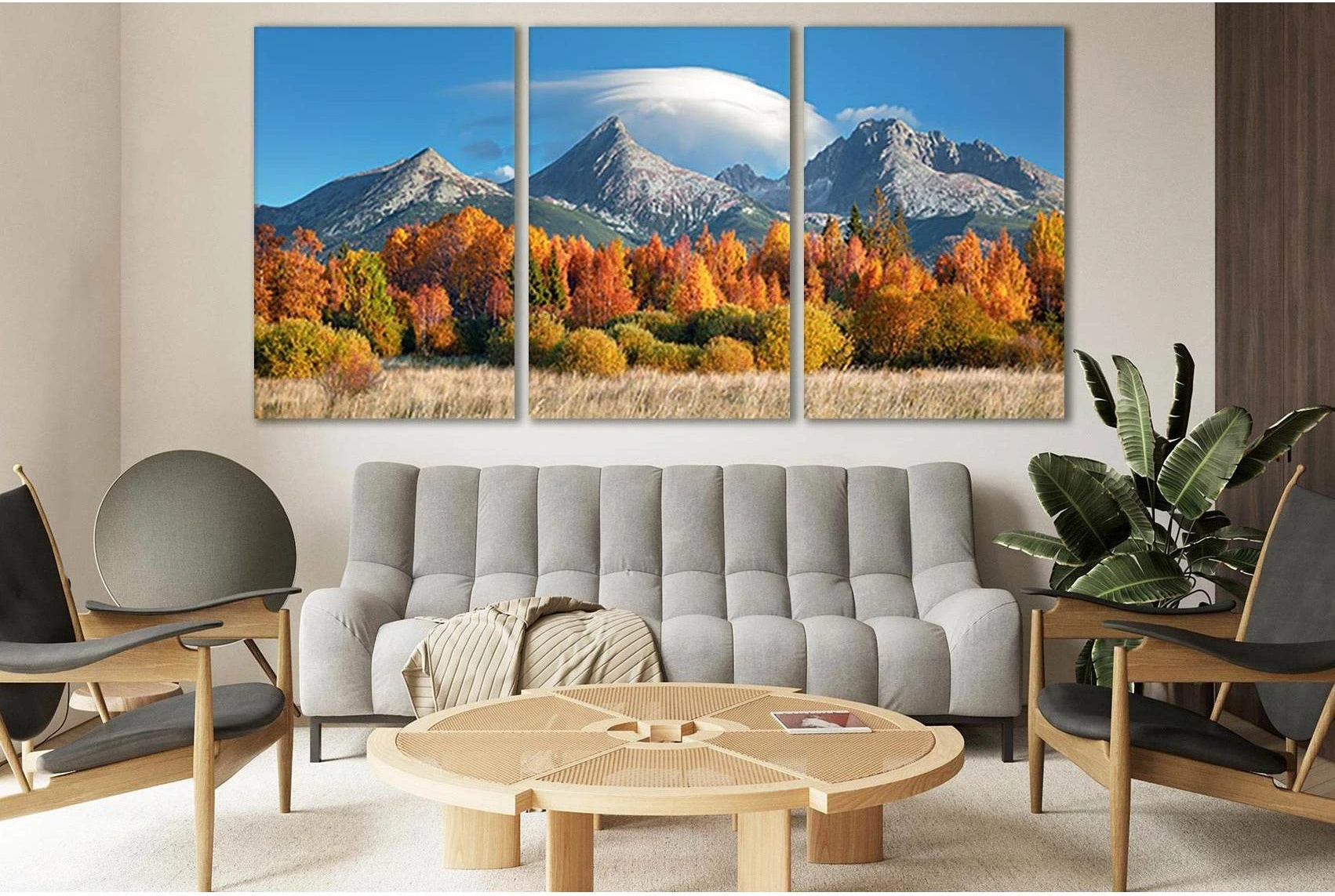 Autumn View On High Tatras Mountains №SL619 Ready to Hang Canvas Print - Zellart Canvas Prints 0new, ALL_Products, Autumn Wall Art, Mountains Wall Art