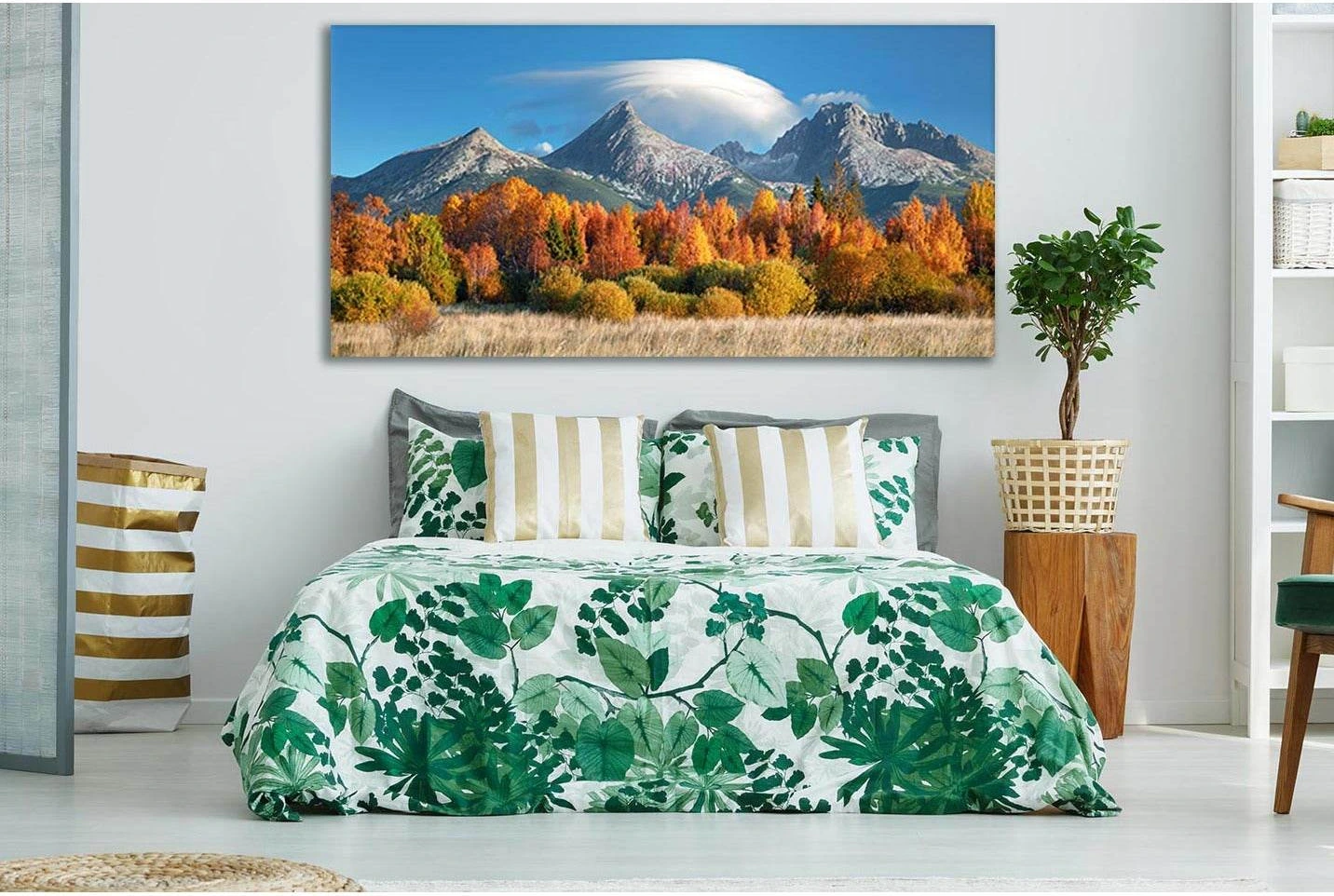 Autumn View On High Tatras Mountains №SL619 Ready to Hang Canvas Print - Zellart Canvas Prints 0new, ALL_Products, Autumn Wall Art, Mountains Wall Art