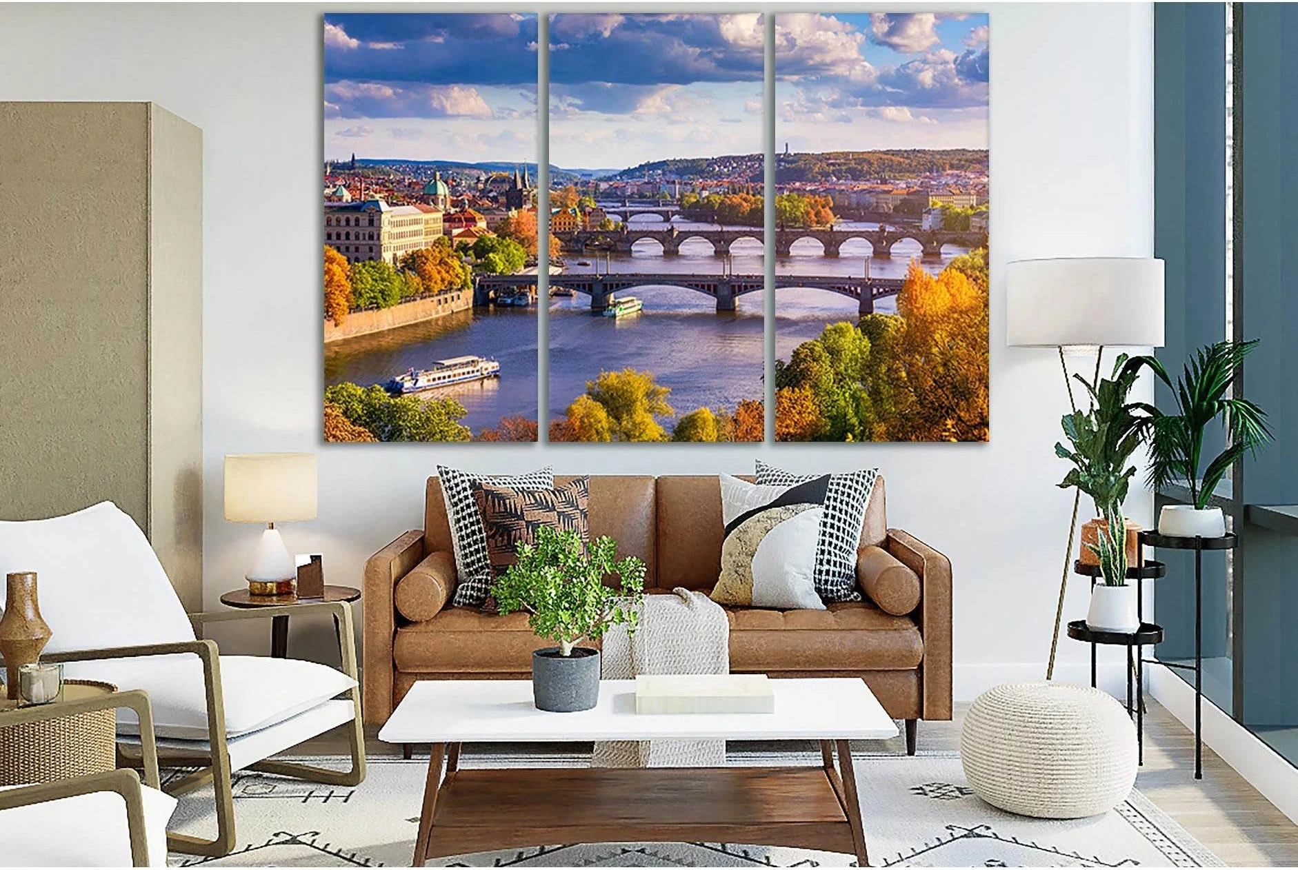 Autumn View To Charles Bridge №SL661 Ready to Hang Canvas Print - Zellart Canvas Prints 0new, ALL_Products, Autumn Wall Art