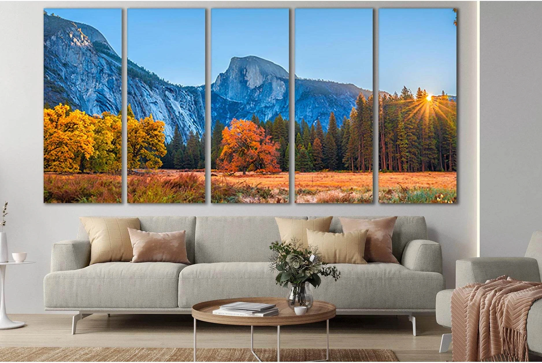 Autumn Yosemite Rock Landscape №SL642 Ready to Hang Canvas Print - Zellart Canvas Prints 0new, ALL_Products, Autumn Wall Art