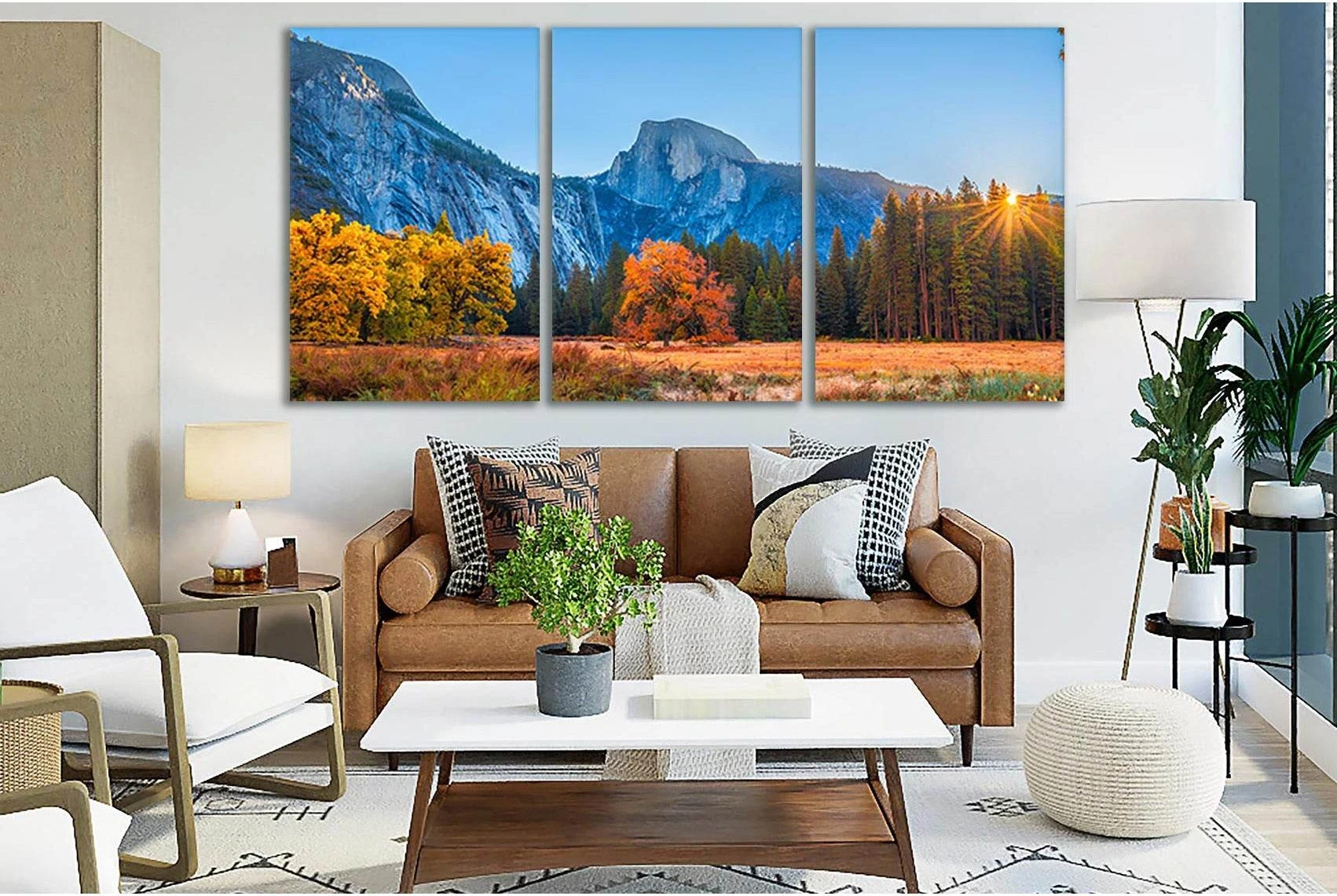Autumn Yosemite Rock Landscape №SL642 Ready to Hang Canvas Print - Zellart Canvas Prints 0new, ALL_Products, Autumn Wall Art