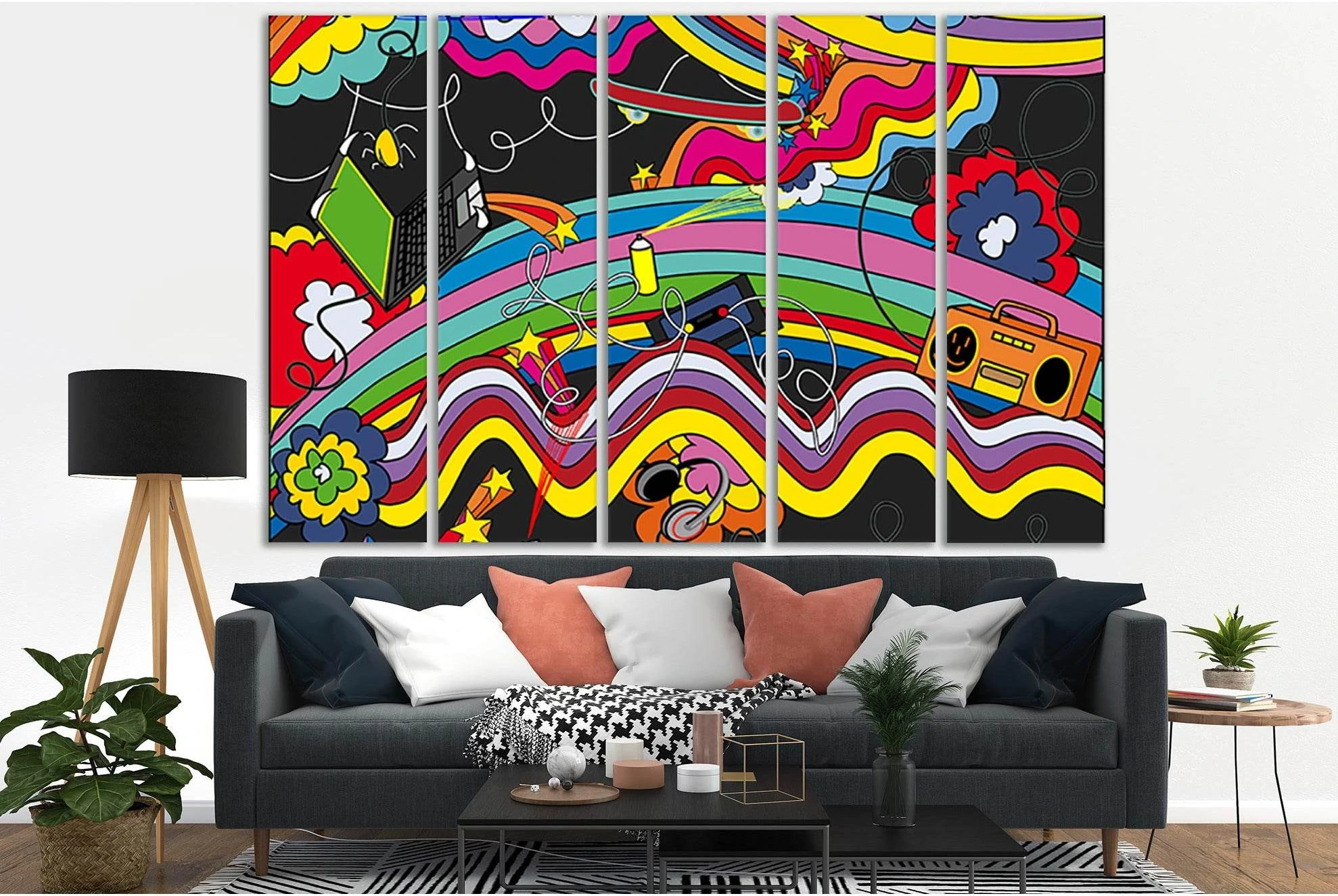 Background In Style Pop Art №SL541 Ready to Hang Canvas Print - Zellart Canvas Prints 0new, ALL_Products, Pop ART
