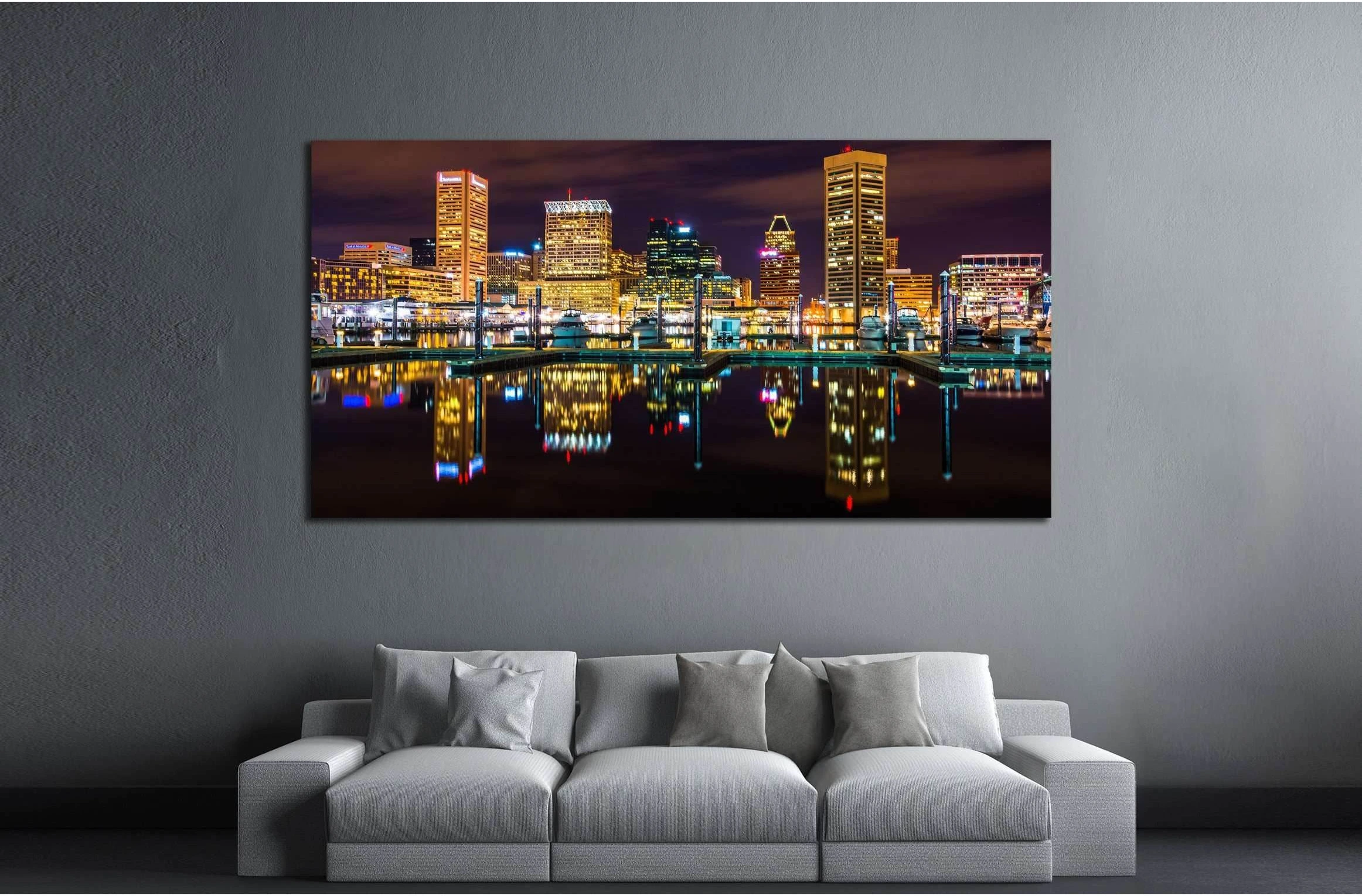 Baltimore, Maryland №2161 Ready to Hang Canvas Print - Zellart Canvas Prints ALL_Products, s-2161