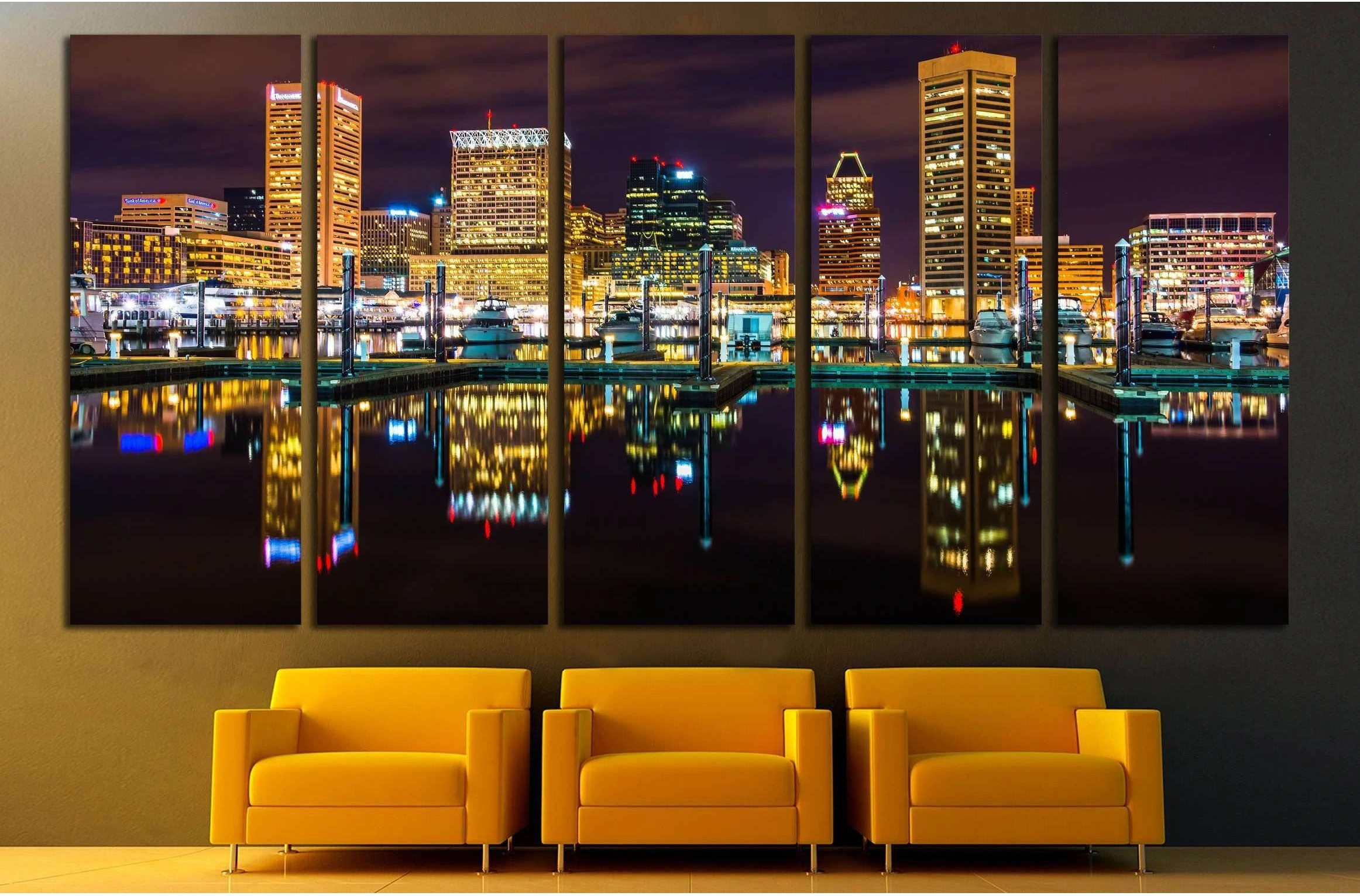 Baltimore, Maryland №2161 Ready to Hang Canvas Print - Zellart Canvas Prints ALL_Products, s-2161