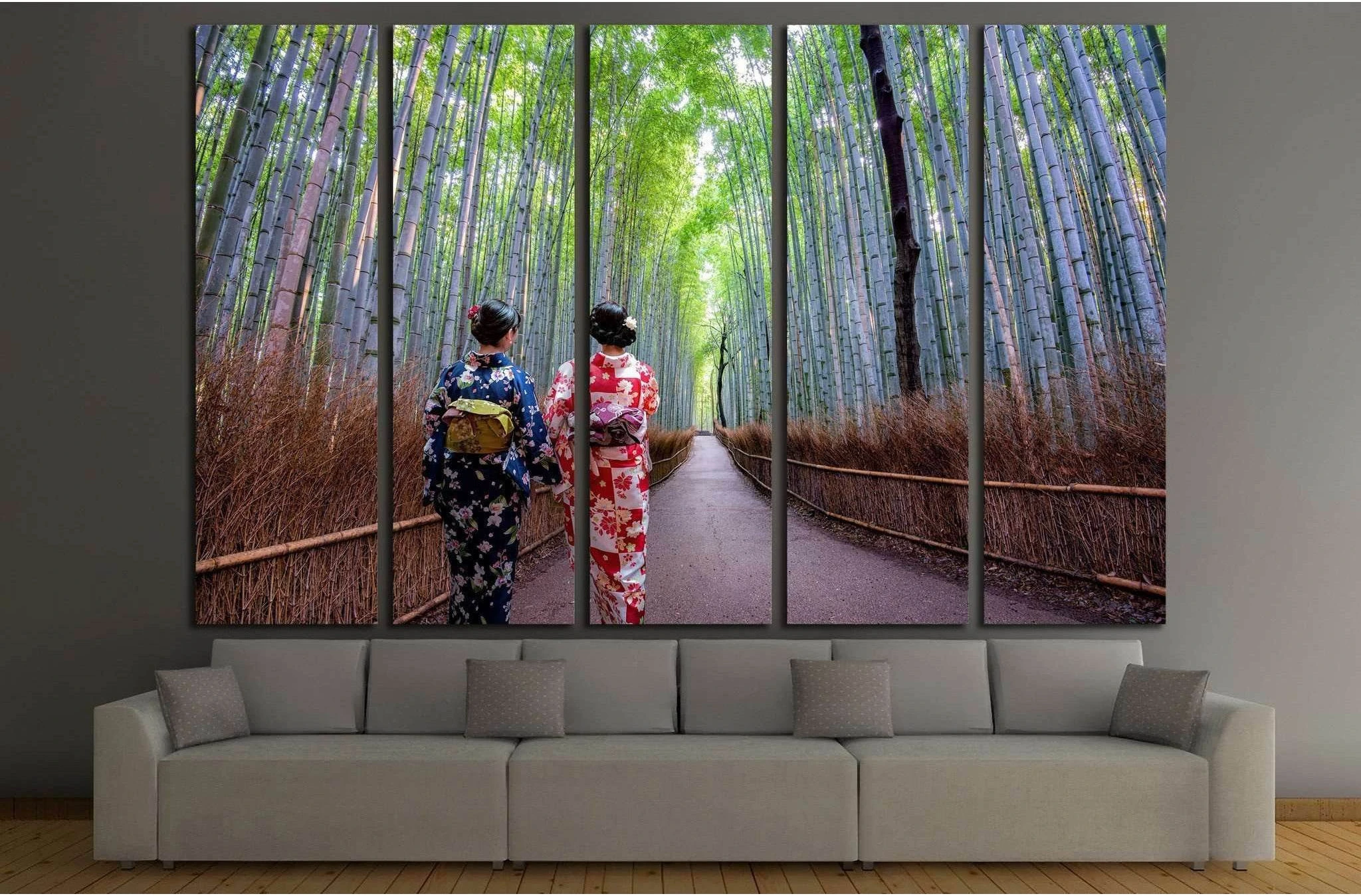 Bamboo forest of Arashiyama, Kyoto, Japan. Arashiyama is a district on the western outskirts of Kyoto №2002 Ready to Hang Canvas Print - Zellart Canvas Prints ALL_Products, s-2002