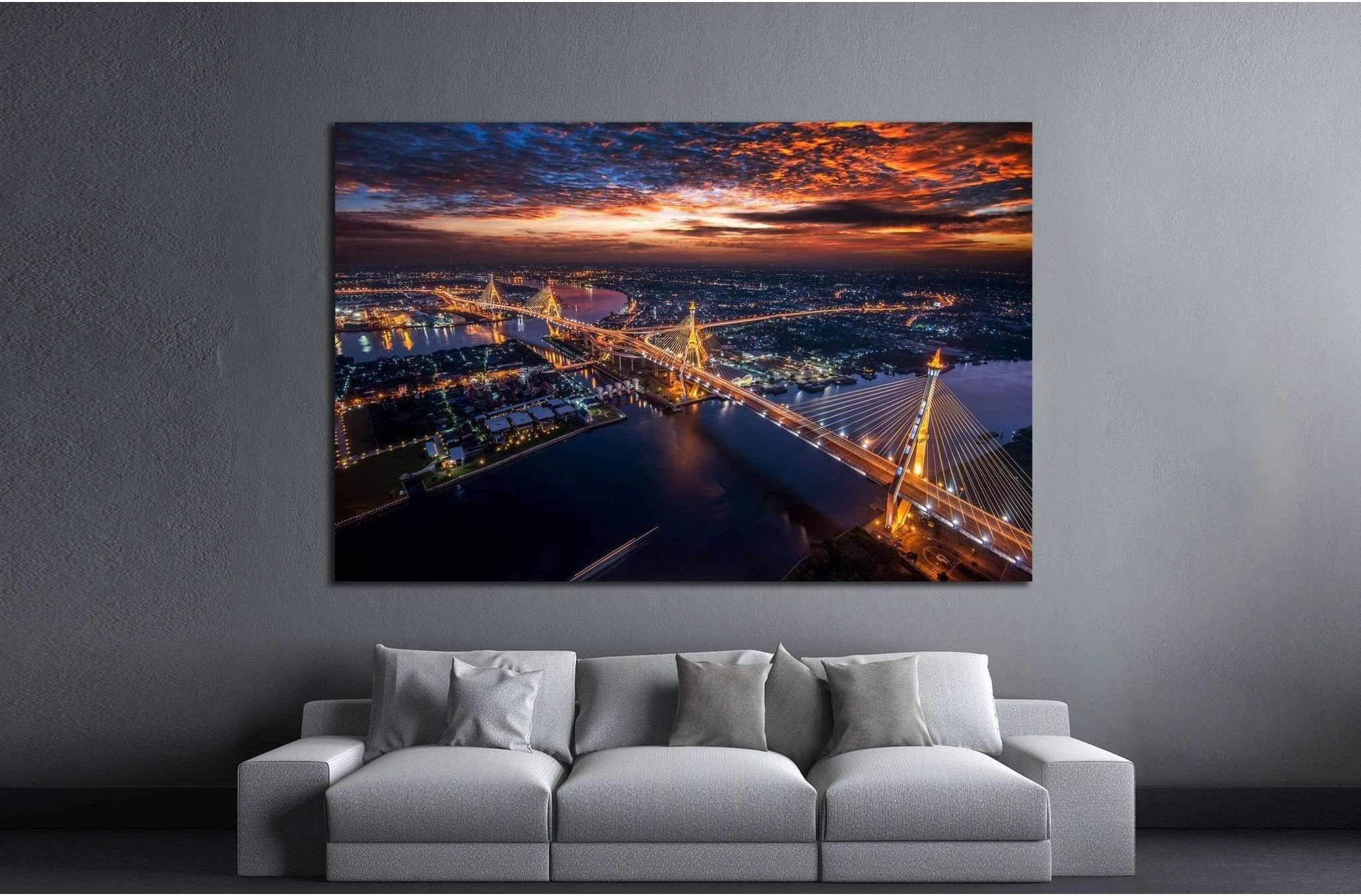 Bangkok City №802 Ready to Hang Canvas Print - Zellart Canvas Prints ALL_Products, s-802