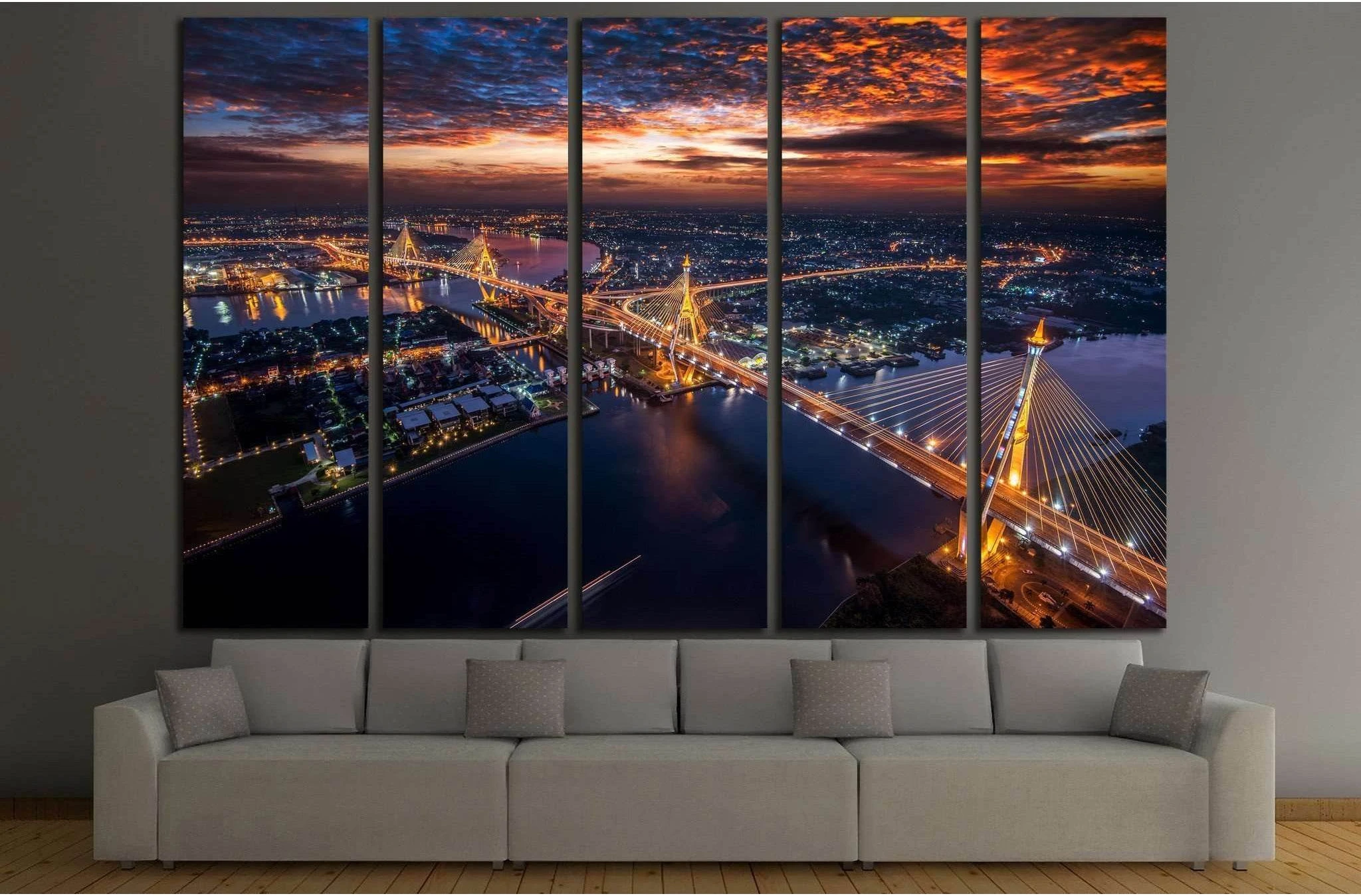 Bangkok City №802 Ready to Hang Canvas Print - Zellart Canvas Prints ALL_Products, s-802