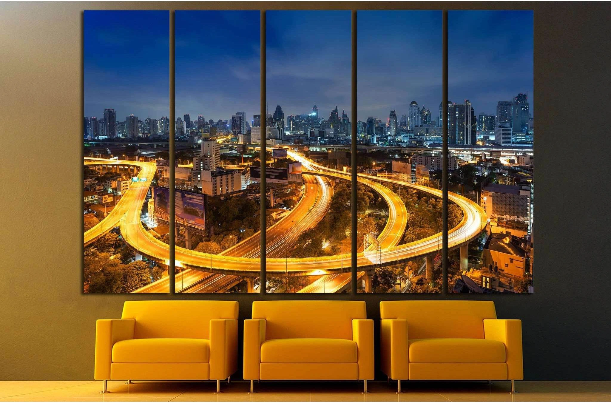 Bangkok cityscape №822 Ready to Hang Canvas Print - Zellart Canvas Prints ALL_Products, s-822