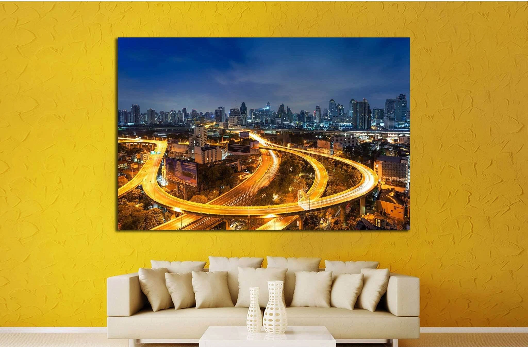 Bangkok cityscape №822 Ready to Hang Canvas Print - Zellart Canvas Prints ALL_Products, s-822