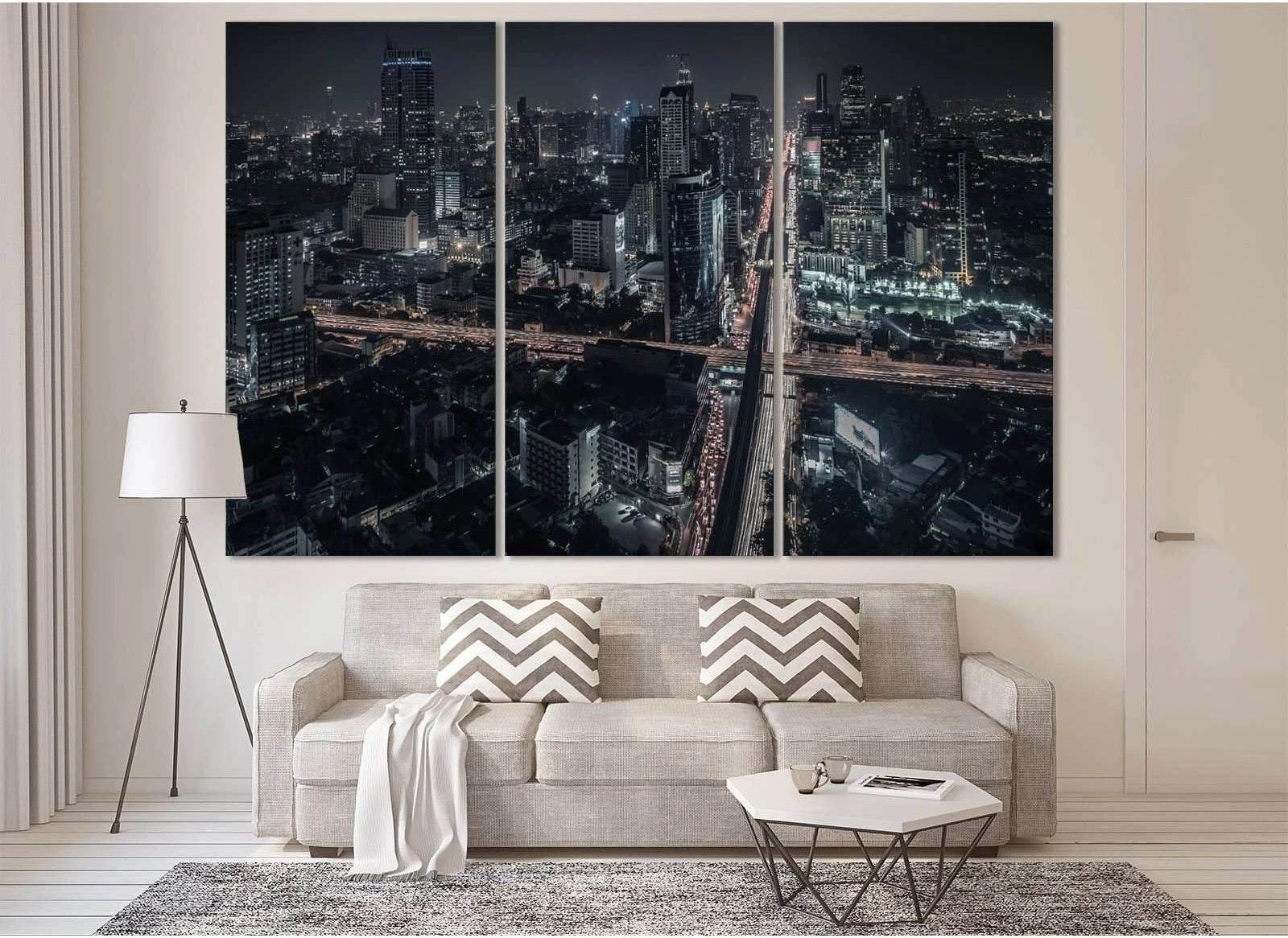 Bangkok Downtown №3015 Ready to Hang Canvas Print - Zellart Canvas Prints ALL_Products, z-3015