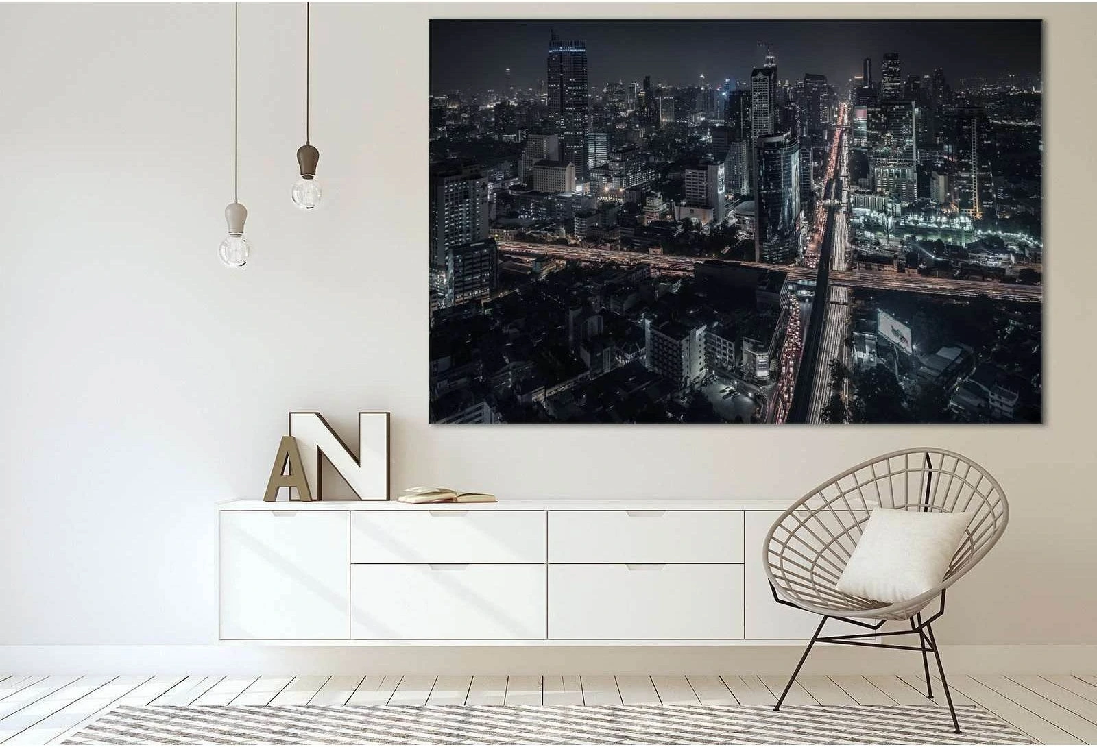 Bangkok Downtown №3015 Ready to Hang Canvas Print - Zellart Canvas Prints ALL_Products, z-3015