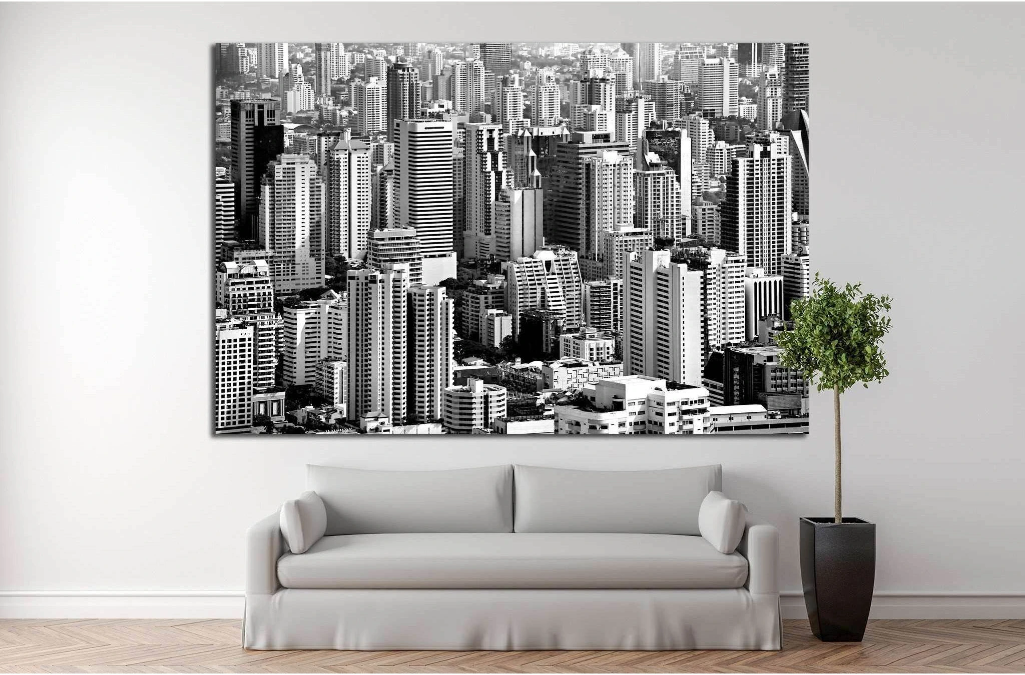 Bangkok skyline, Thailand №778 Ready to Hang Canvas Print - Zellart Canvas Prints ALL_Products, s-778