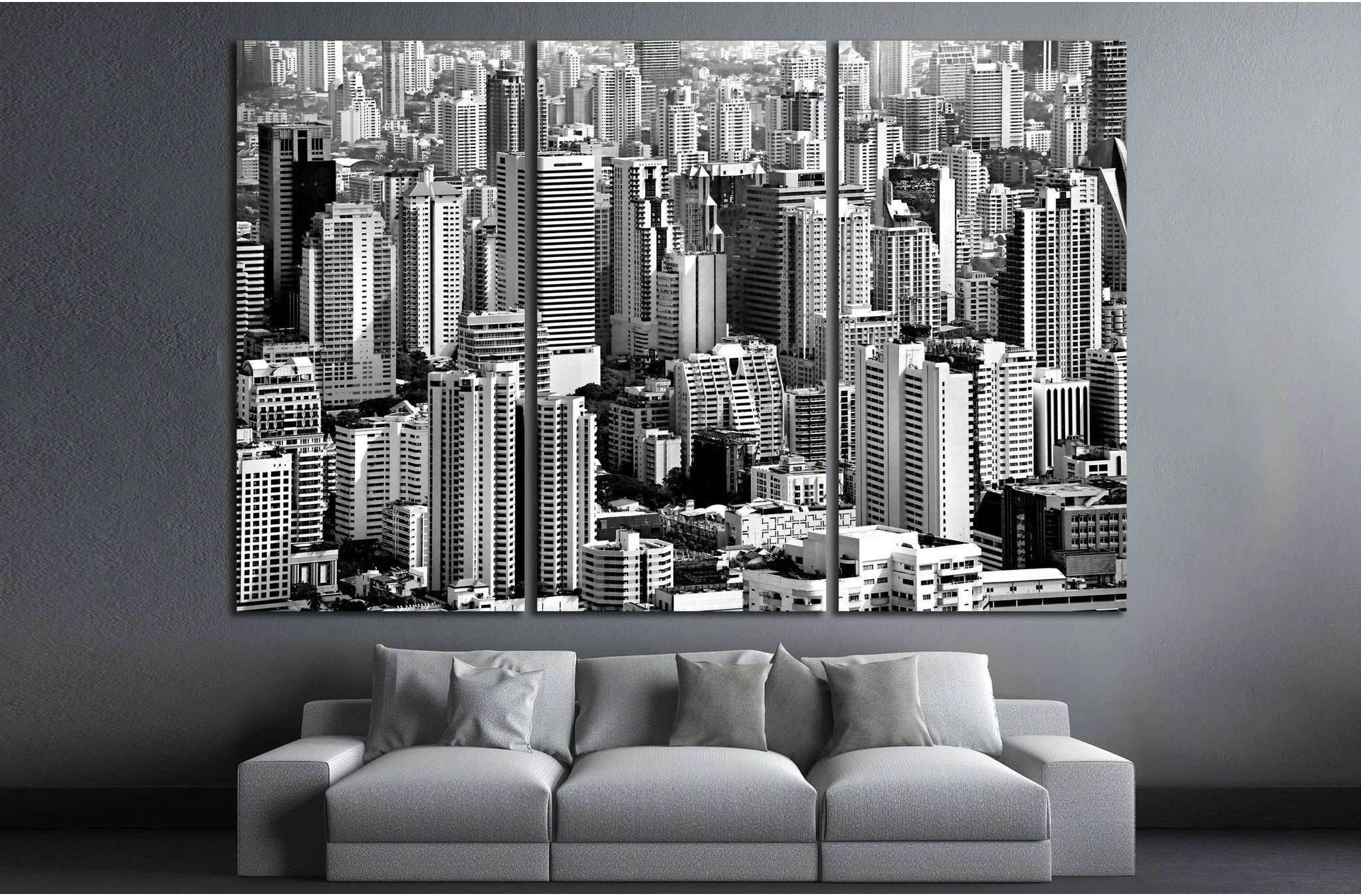 Bangkok skyline, Thailand №778 Ready to Hang Canvas Print - Zellart Canvas Prints ALL_Products, s-778