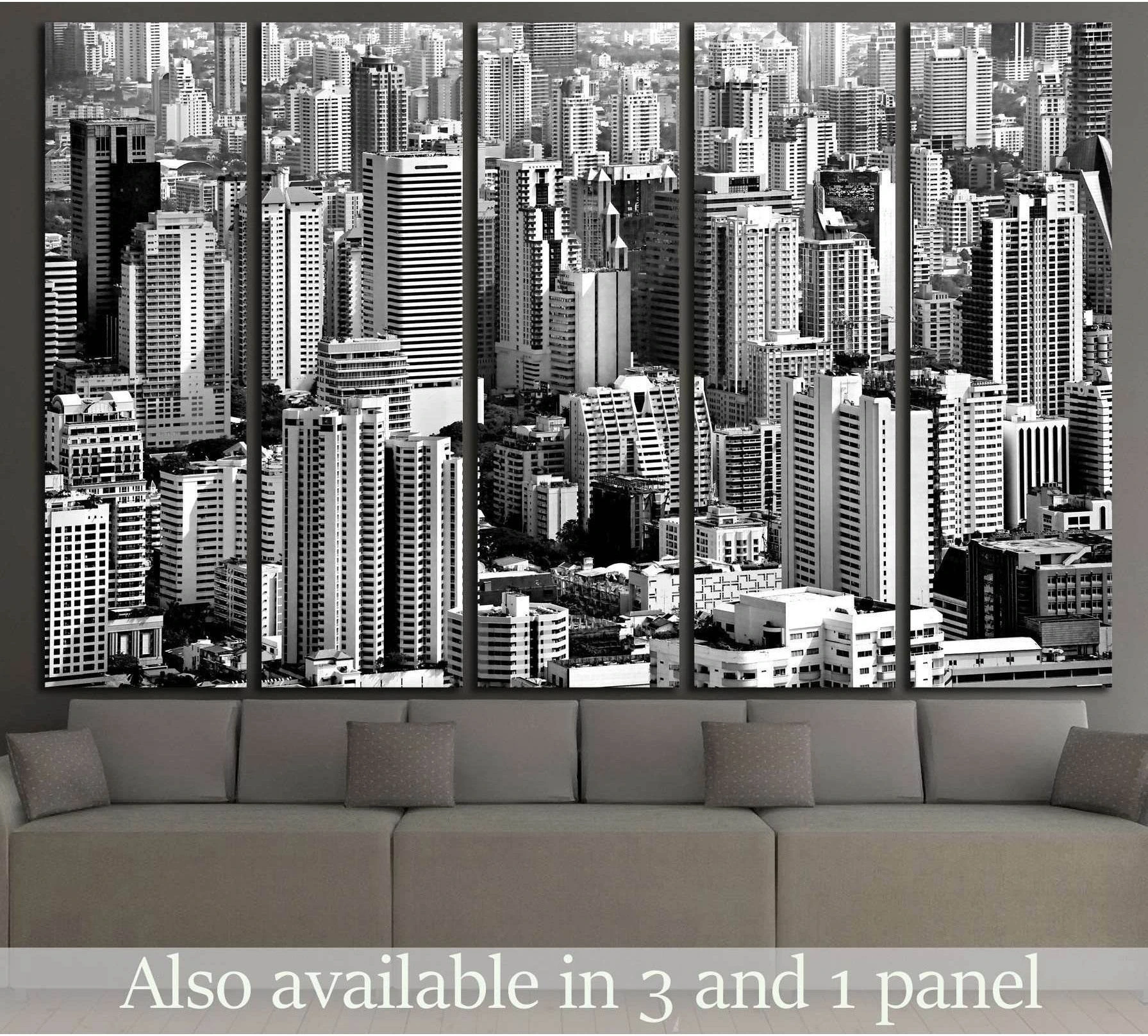 Bangkok skyline, Thailand №778 Ready to Hang Canvas Print - Zellart Canvas Prints ALL_Products, s-778