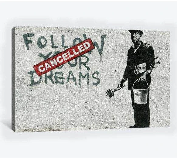 Banksy Chinatown - Ready to Hang Canvas Print - Zellart Canvas Prints 000Negative, 6018, ALL_Products