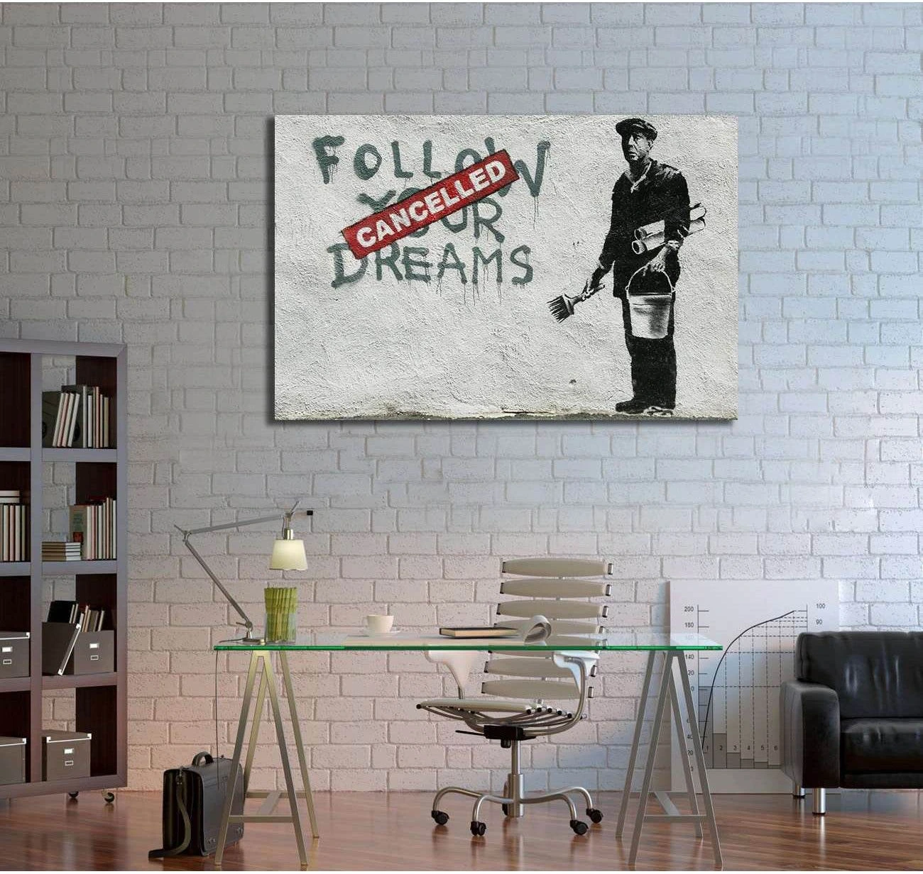 Banksy Chinatown - Ready to Hang Canvas Print - Zellart Canvas Prints 000Negative, 6018, ALL_Products
