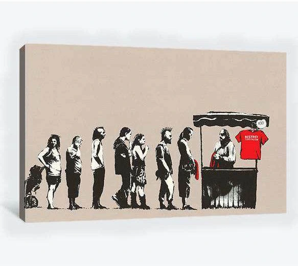 Banksy festival destroy capitalism - Canvas print - Zellart Canvas Prints 000Negative, 6023, ALL_Products, Negative