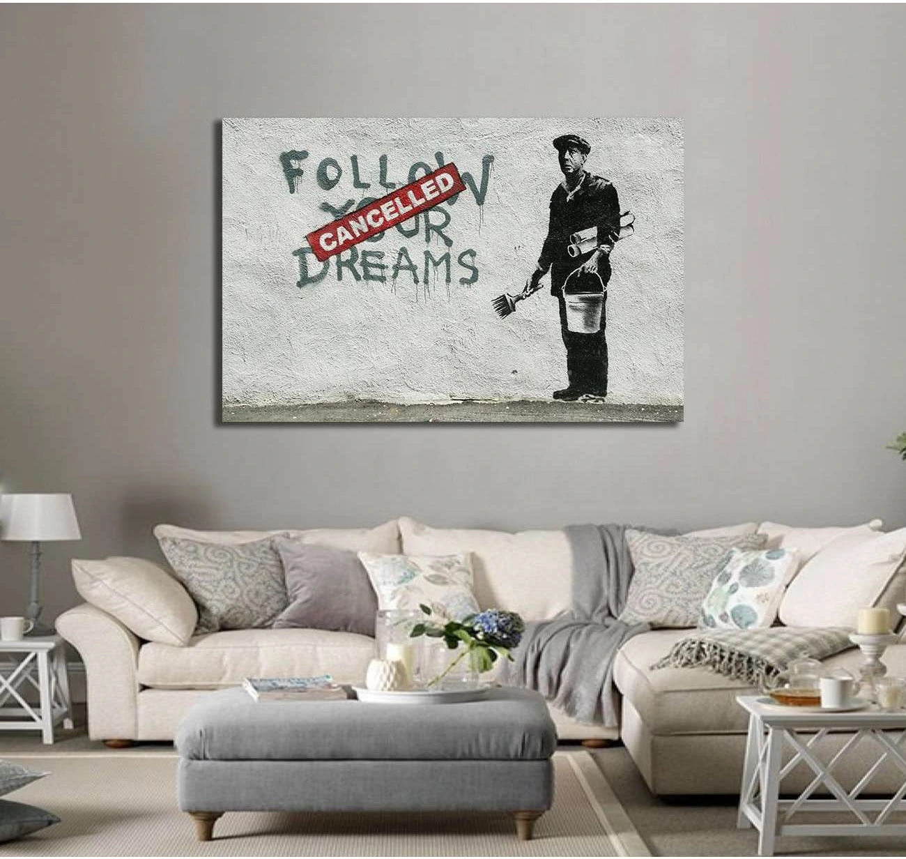 Banksy follow your dreams - Canvas print - Zellart Canvas Prints 000Negative, 6027, ALL_Products