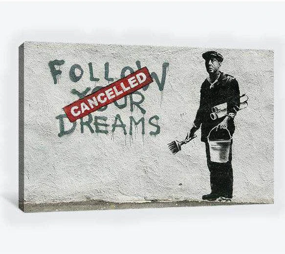Banksy follow your dreams - Canvas print - Zellart Canvas Prints 000Negative, 6027, ALL_Products