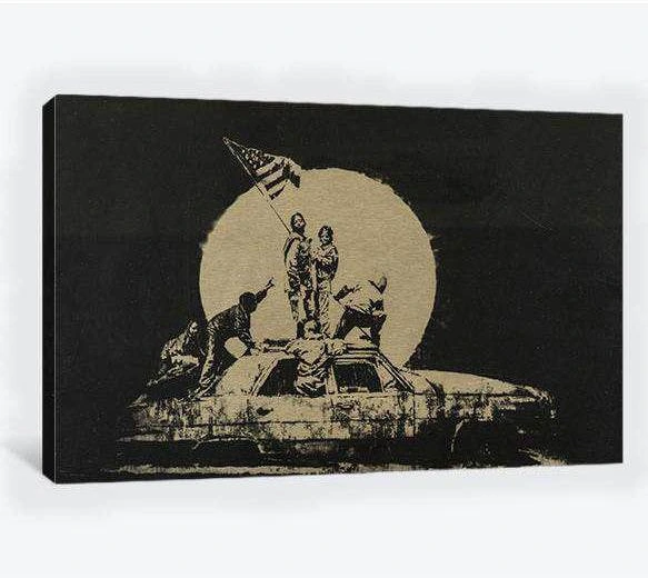 Banksy gold flag - Canvas print - Zellart Canvas Prints 000Negative, 6026, ALL_Products