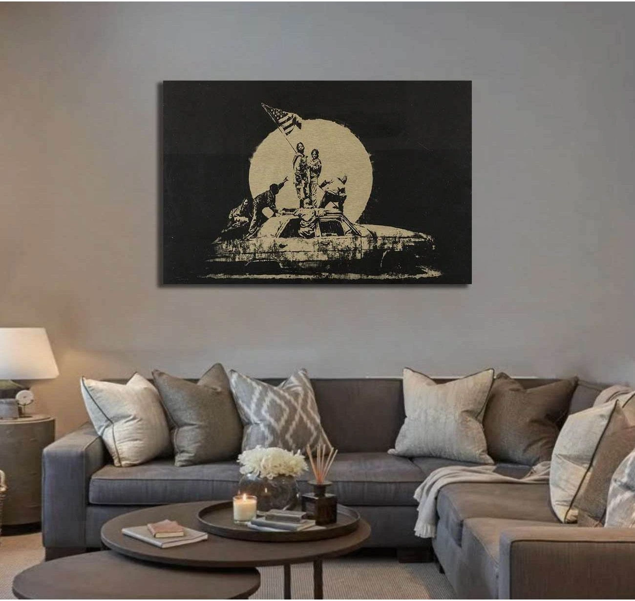 Banksy gold flag - Canvas print - Zellart Canvas Prints 000Negative, 6026, ALL_Products