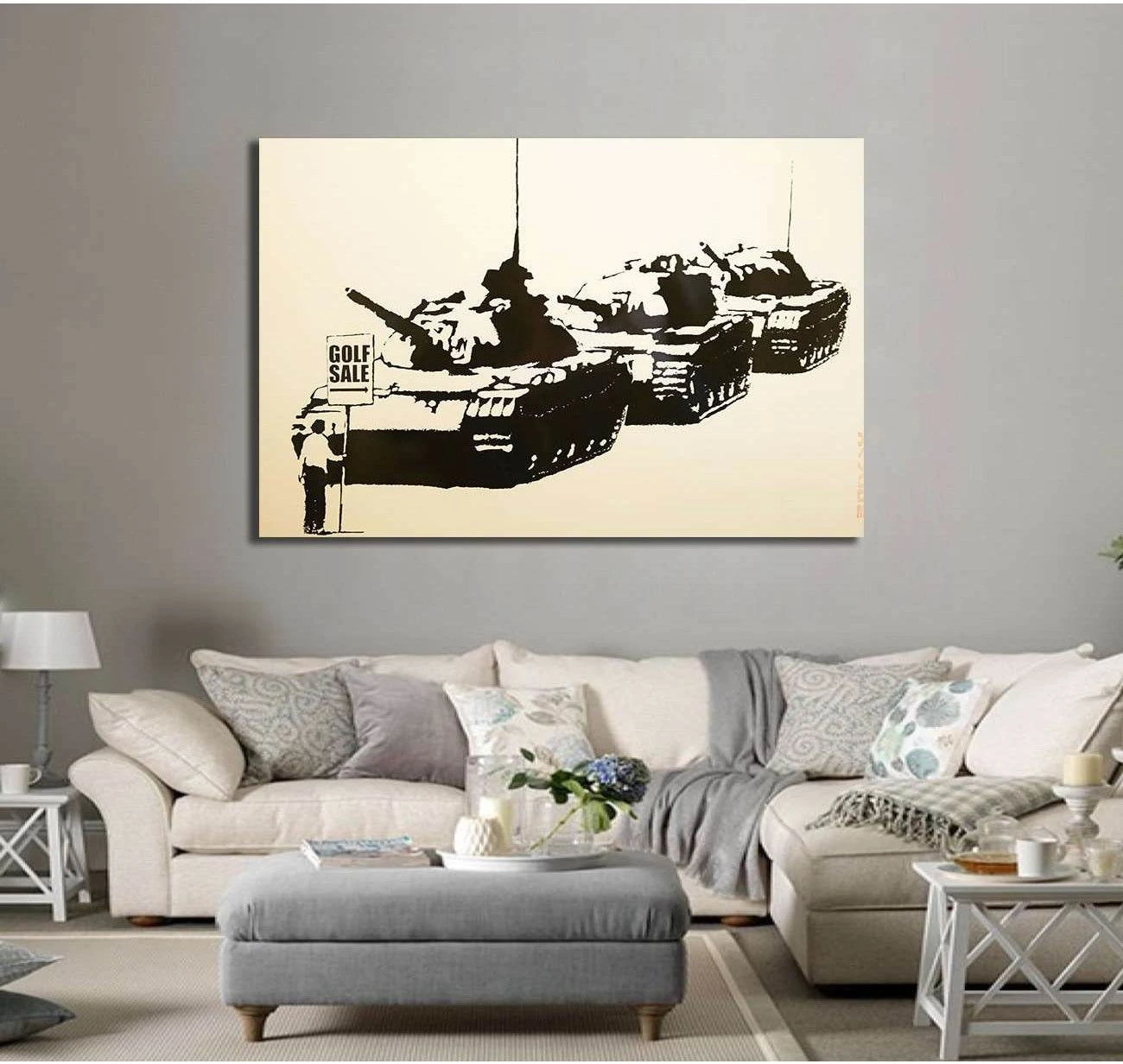Banksy Golf sale for sale - Canvas print - Zellart Canvas Prints 000Negative, 6022, ALL_Products