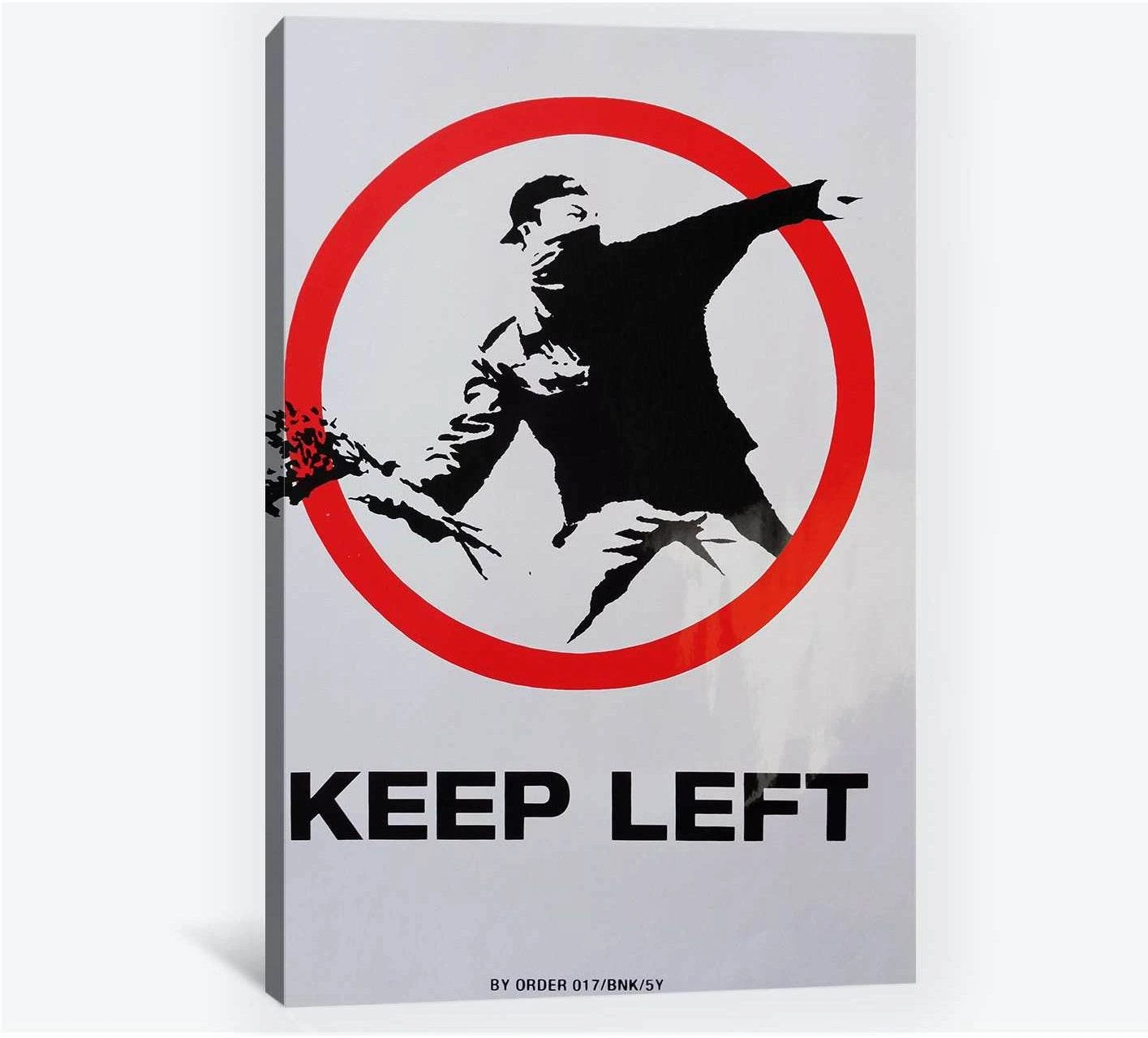 Banksy keep left - Ready to Hang Canvas Print - Zellart Canvas Prints 000Negative, 6020, ALL_Products