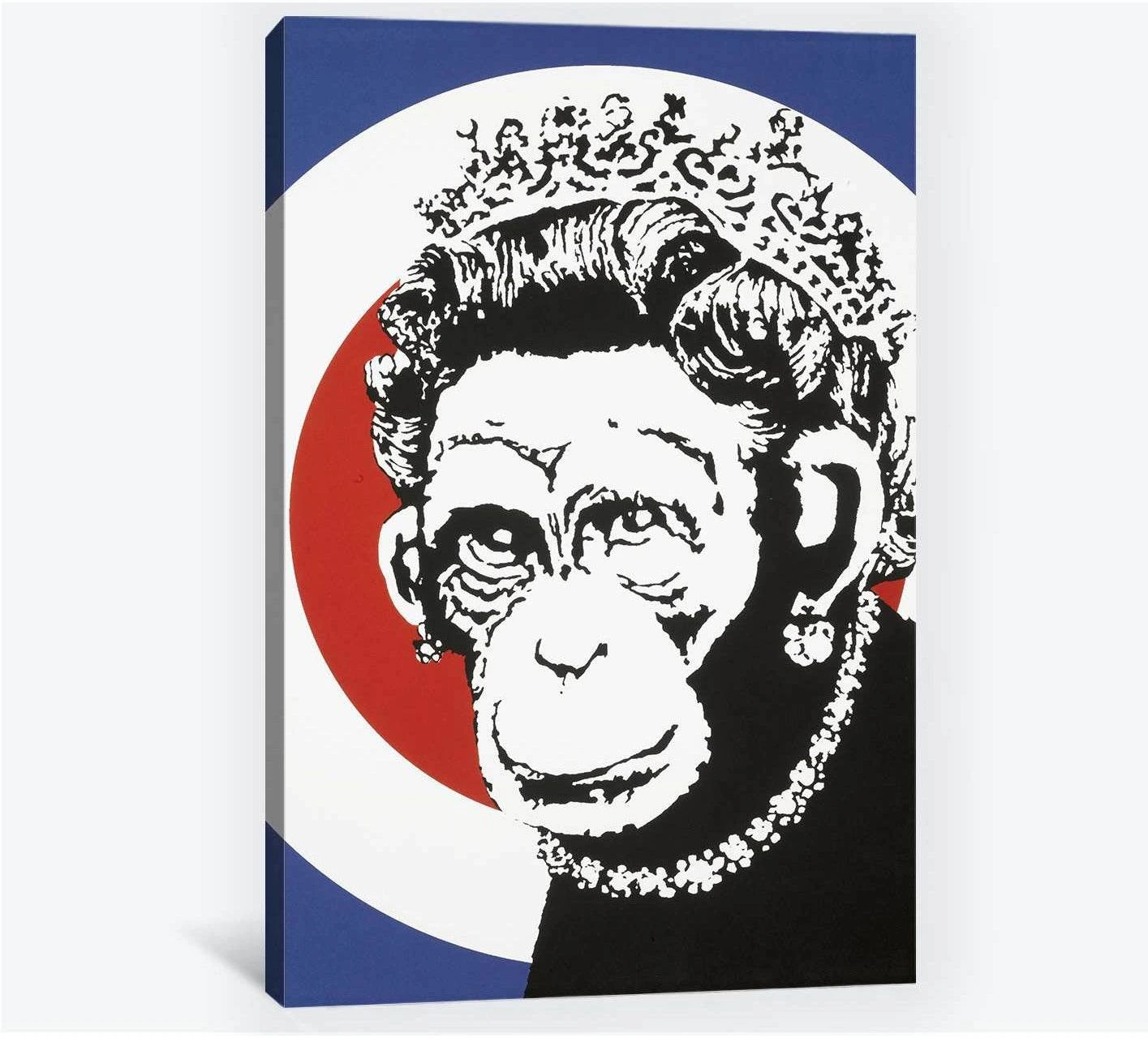 Banksy monkey queen - Canvas print - Zellart Canvas Prints 000Negative, 6016, ALL_Products