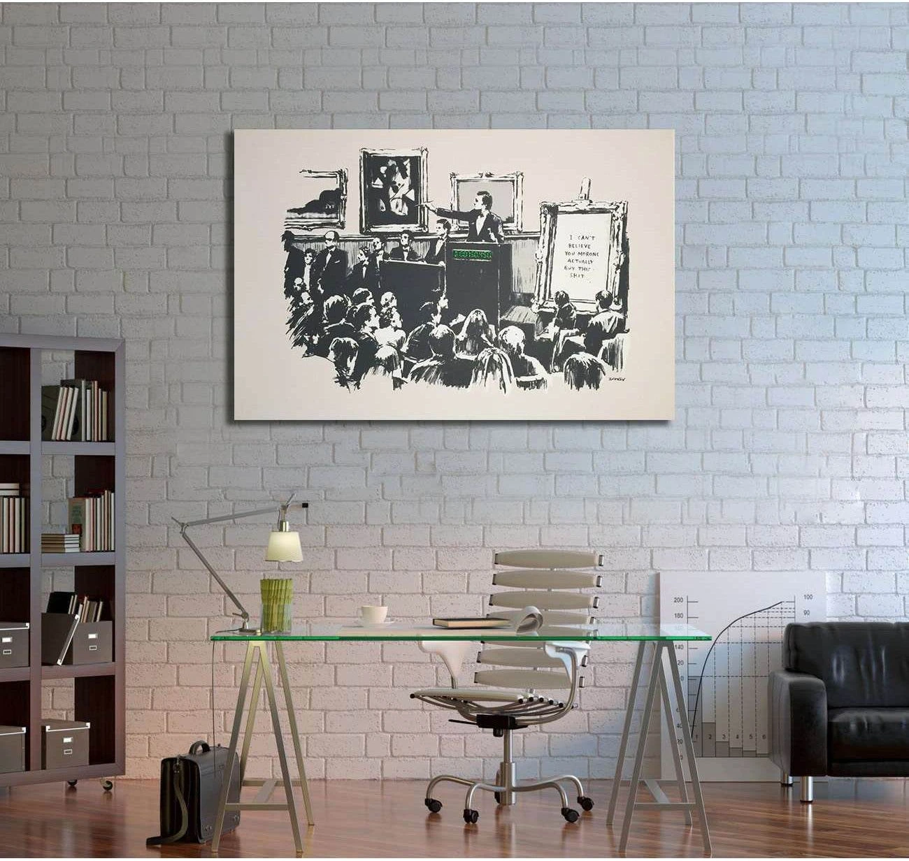 Banksy morons - Canvas print - Zellart Canvas Prints 000Negative, 6012, ALL_Products