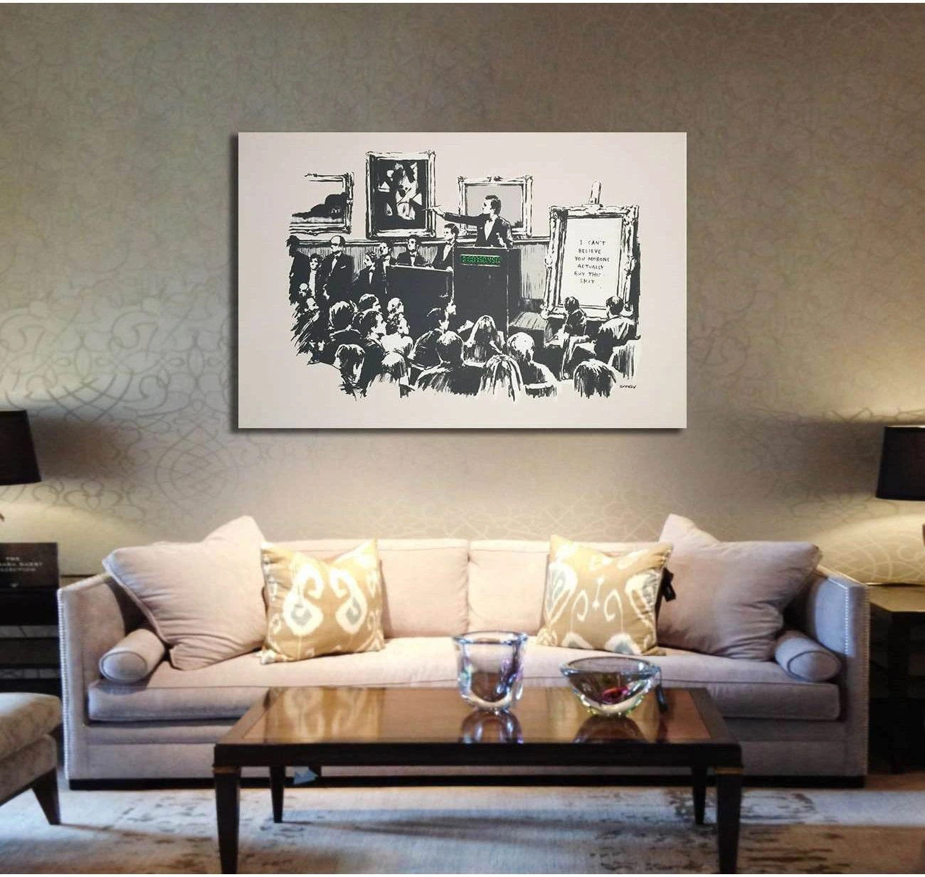 Banksy morons - Canvas print - Zellart Canvas Prints 000Negative, 6012, ALL_Products