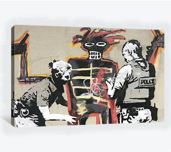 Banksy rend hommage à Basquiat avec deux fresques - Canvas print - Zellart Canvas Prints 000Negative, 6028, ALL_Products