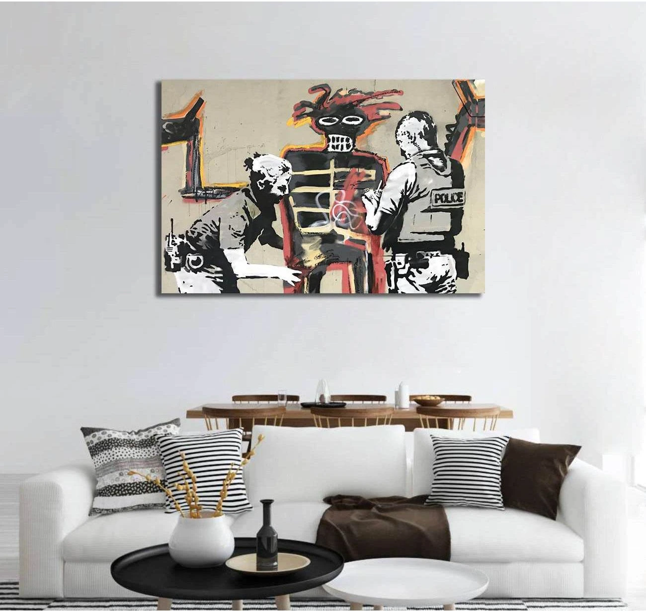 Banksy rend hommage à Basquiat avec deux fresques - Canvas print - Zellart Canvas Prints 000Negative, 6028, ALL_Products