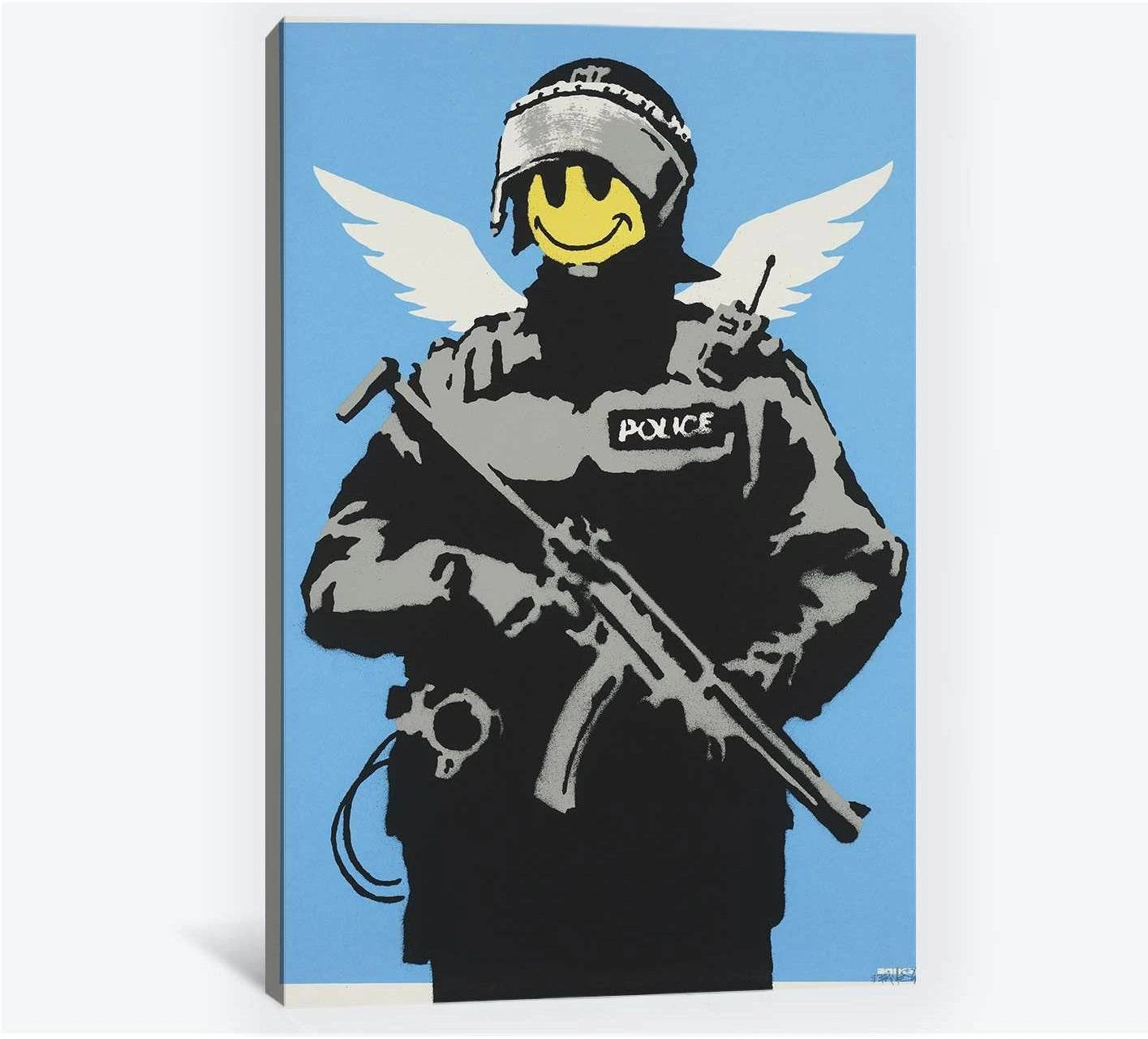 Banksy smile - Canvas print - Zellart Canvas Prints 000Negative, 6010, ALL_Products