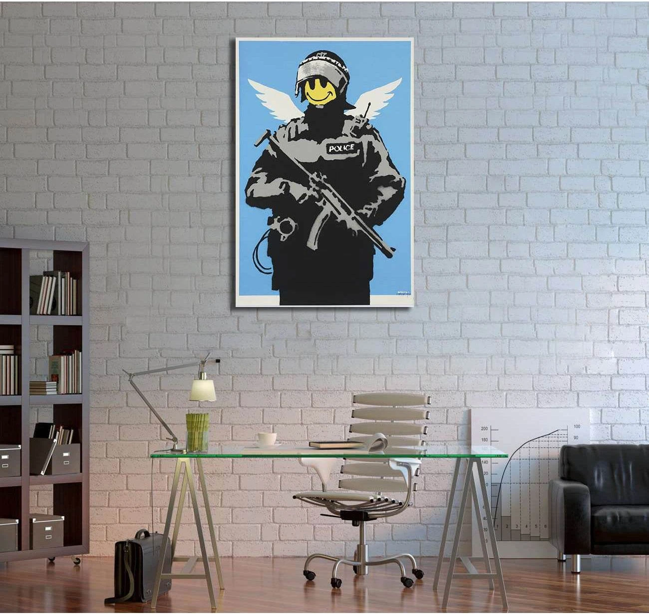 Banksy smile - Canvas print - Zellart Canvas Prints 000Negative, 6010, ALL_Products