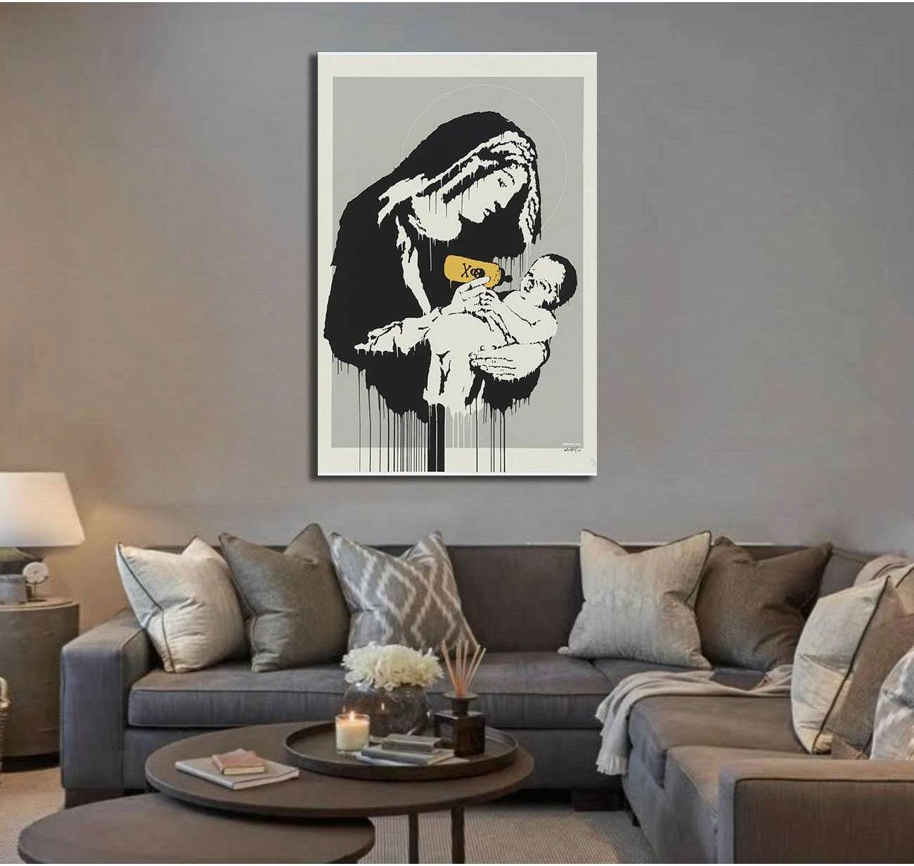 Banksy Virgin - Canvas print - Zellart Canvas Prints 000Negative, 6009, ALL_Products