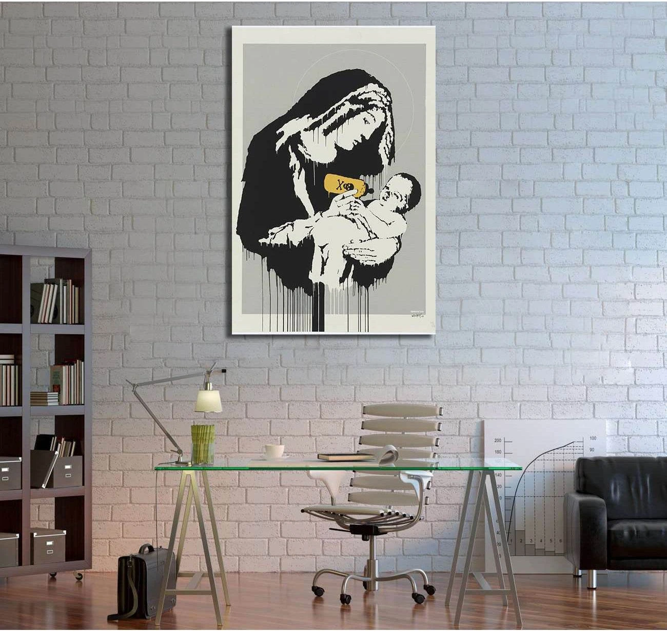 Banksy Virgin - Canvas print - Zellart Canvas Prints 000Negative, 6009, ALL_Products