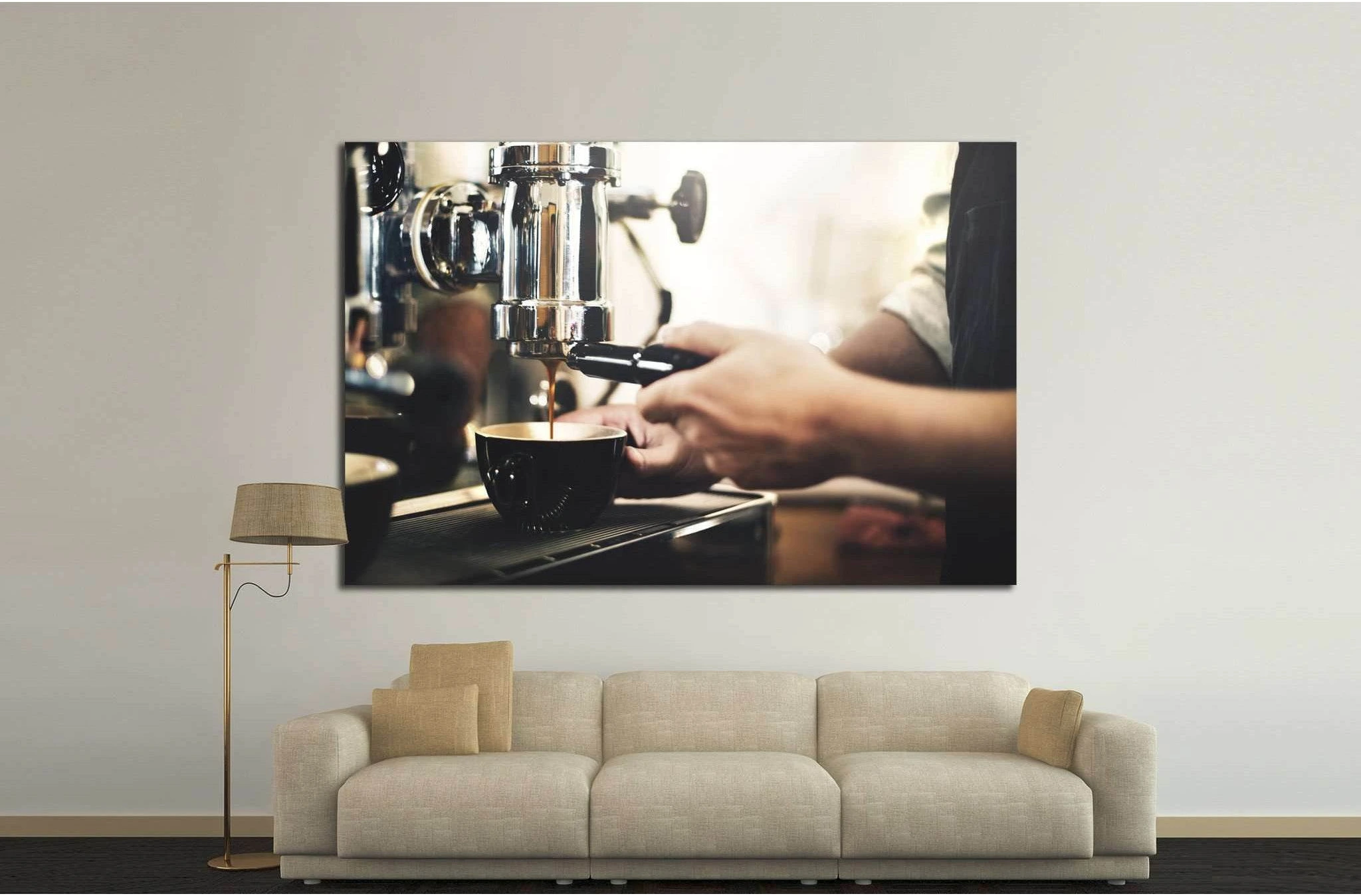 Barista Cafe Making Coffee №1448 Ready to Hang Canvas Print - Zellart Canvas Prints ALL_Products, s-1448