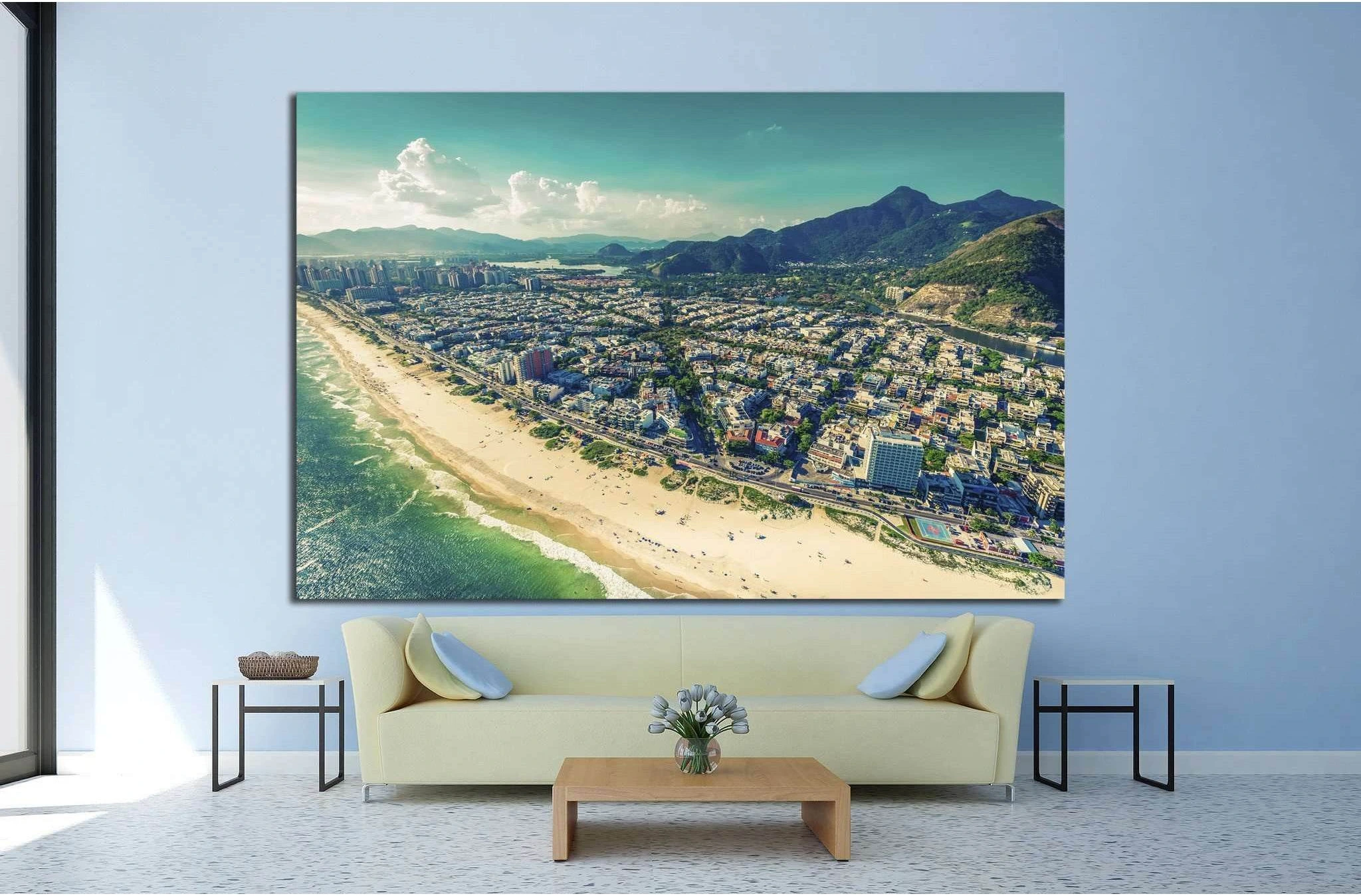Barra da Tijuca Beach, Rio de Janeiro, Brazil №1200 Ready to Hang Canvas Print - Zellart Canvas Prints ALL_Products, s-1200