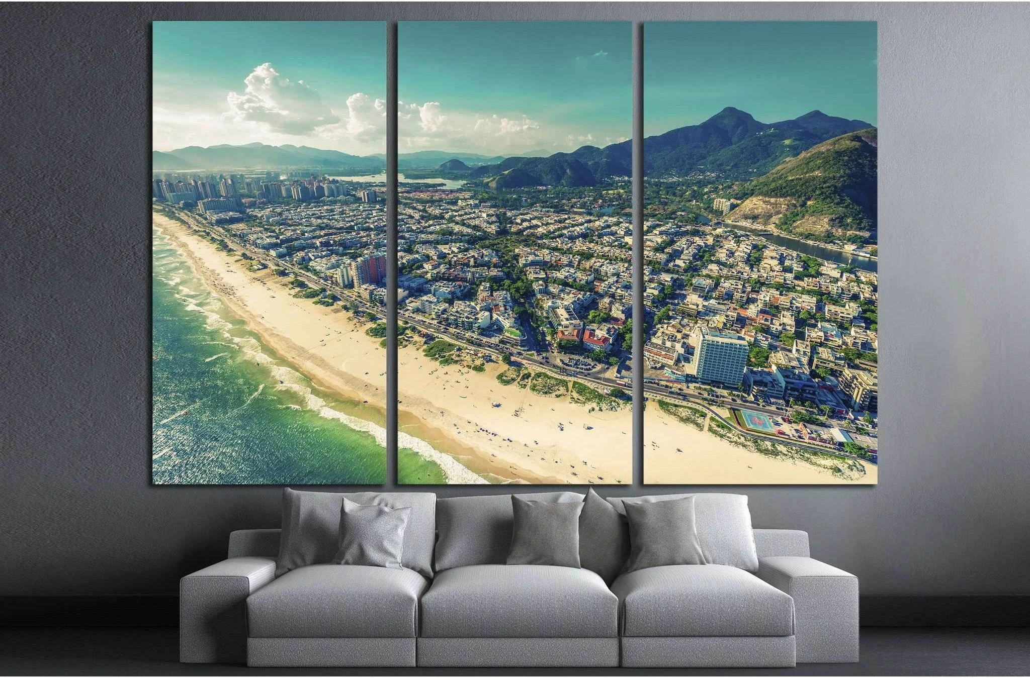 Barra da Tijuca Beach, Rio de Janeiro, Brazil №1200 Ready to Hang Canvas Print - Zellart Canvas Prints ALL_Products, s-1200