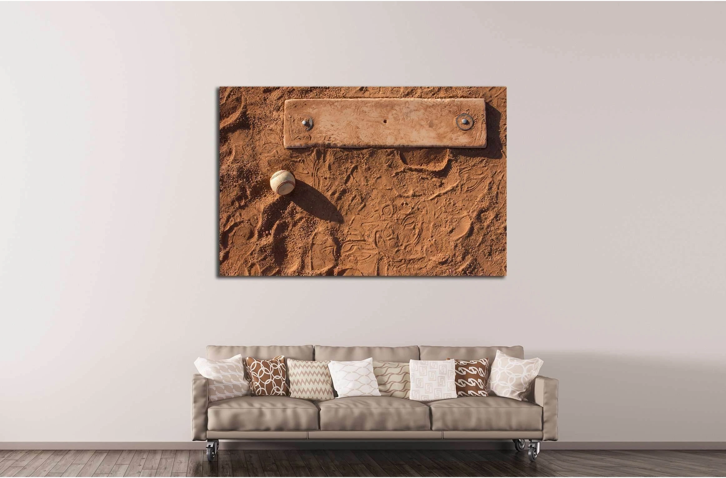 Baseball on the Pitchers Mound with room for copy №2120 Ready to Hang Canvas Print - Zellart Canvas Prints ALL_Products, s-2120