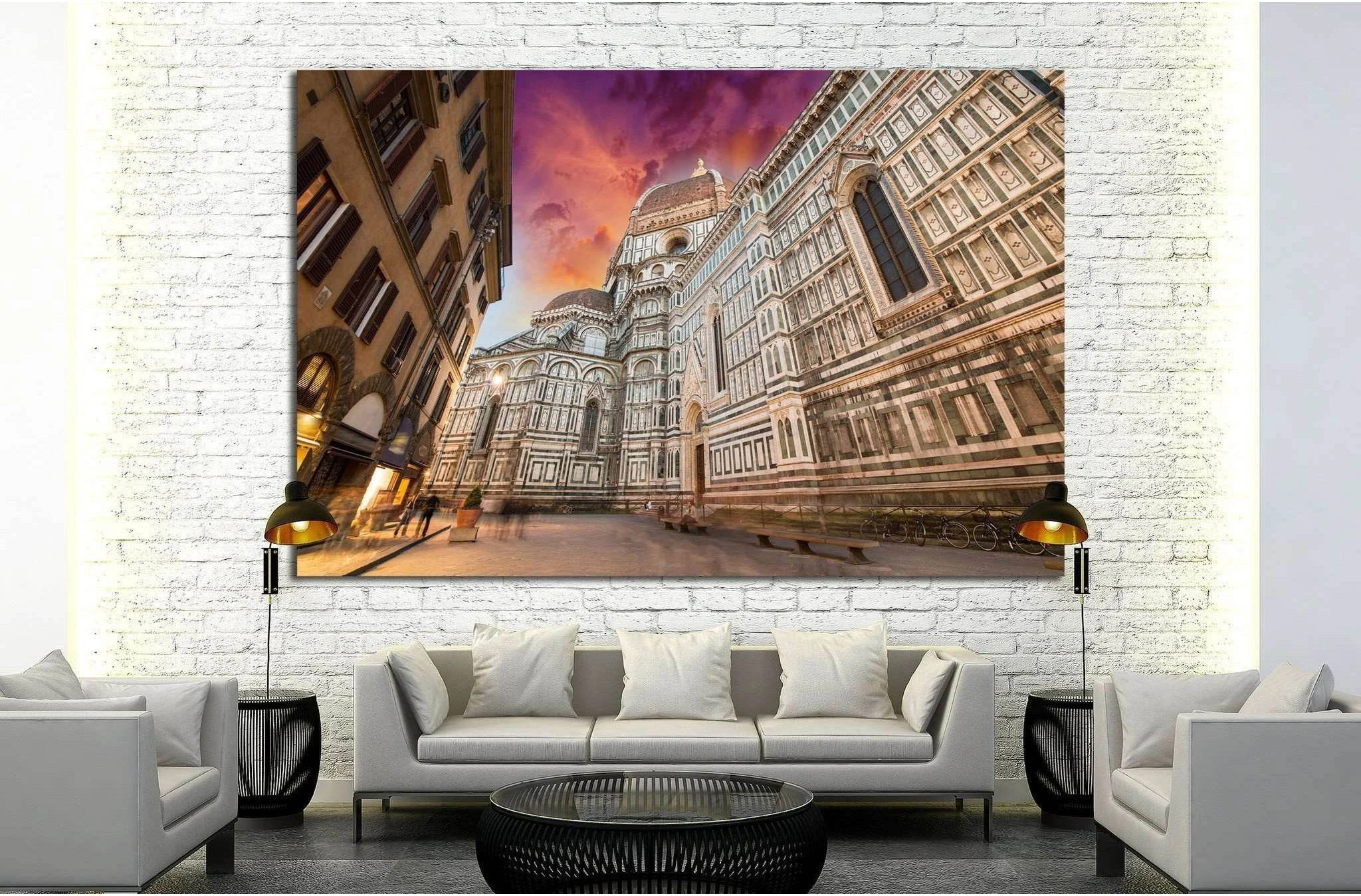 Basilica of Saint Mary of the Flower in Florence, Italy №1787 Ready to Hang Canvas Print - Zellart Canvas Prints ALL_Products, s-1787