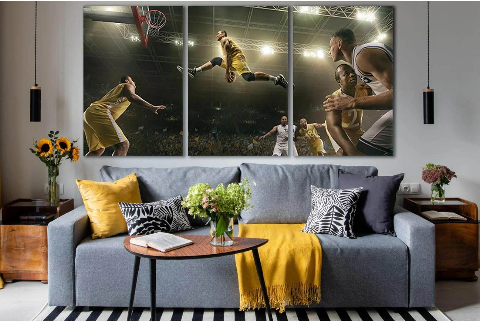Basketball Player Jump №SL912 Ready to Hang Canvas Print - Zellart Canvas Prints 0new, ALL_Products, Sports & Motivation