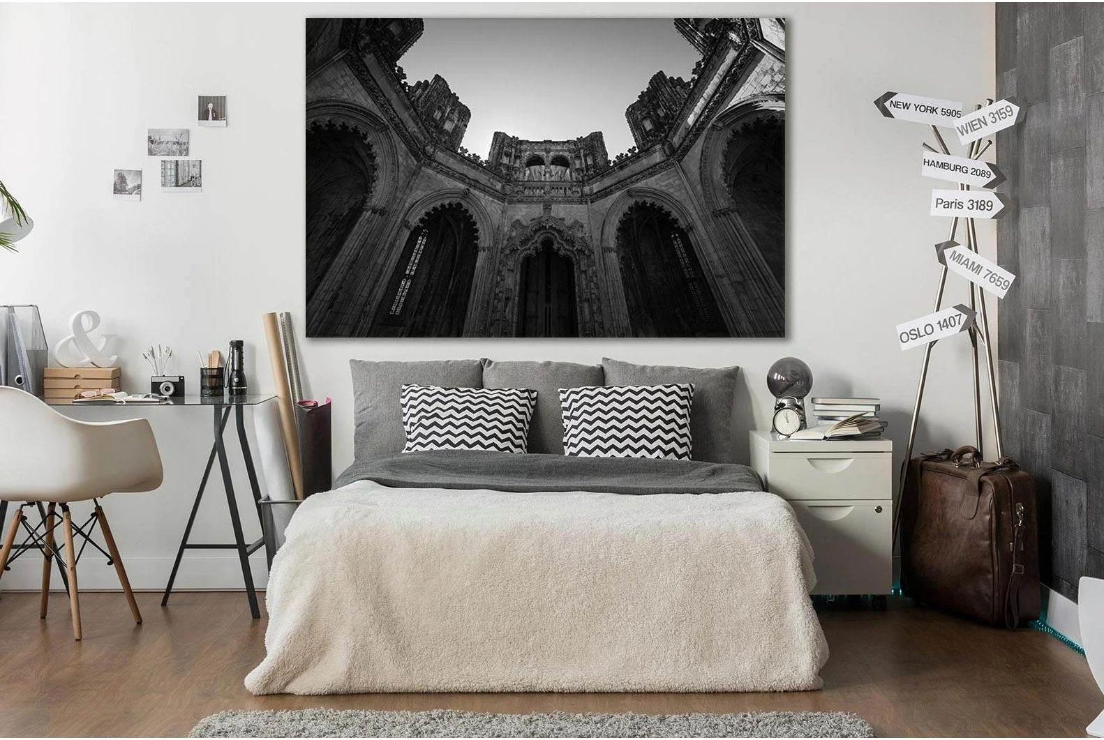 Batalha Monastery Black And White №SL852 Ready to Hang Canvas Print - Zellart Canvas Prints 0new, ALL_Products, Black & White Wall Art