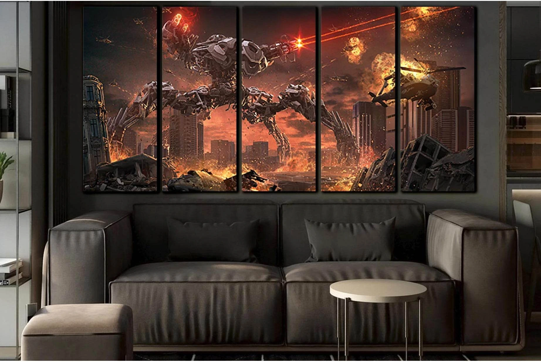 Battle Robot War №SL1298 Ready to Hang Canvas Print - Zellart Canvas Prints 0new, ALL_Products, Fantasy And Sci Fi Wall Art
