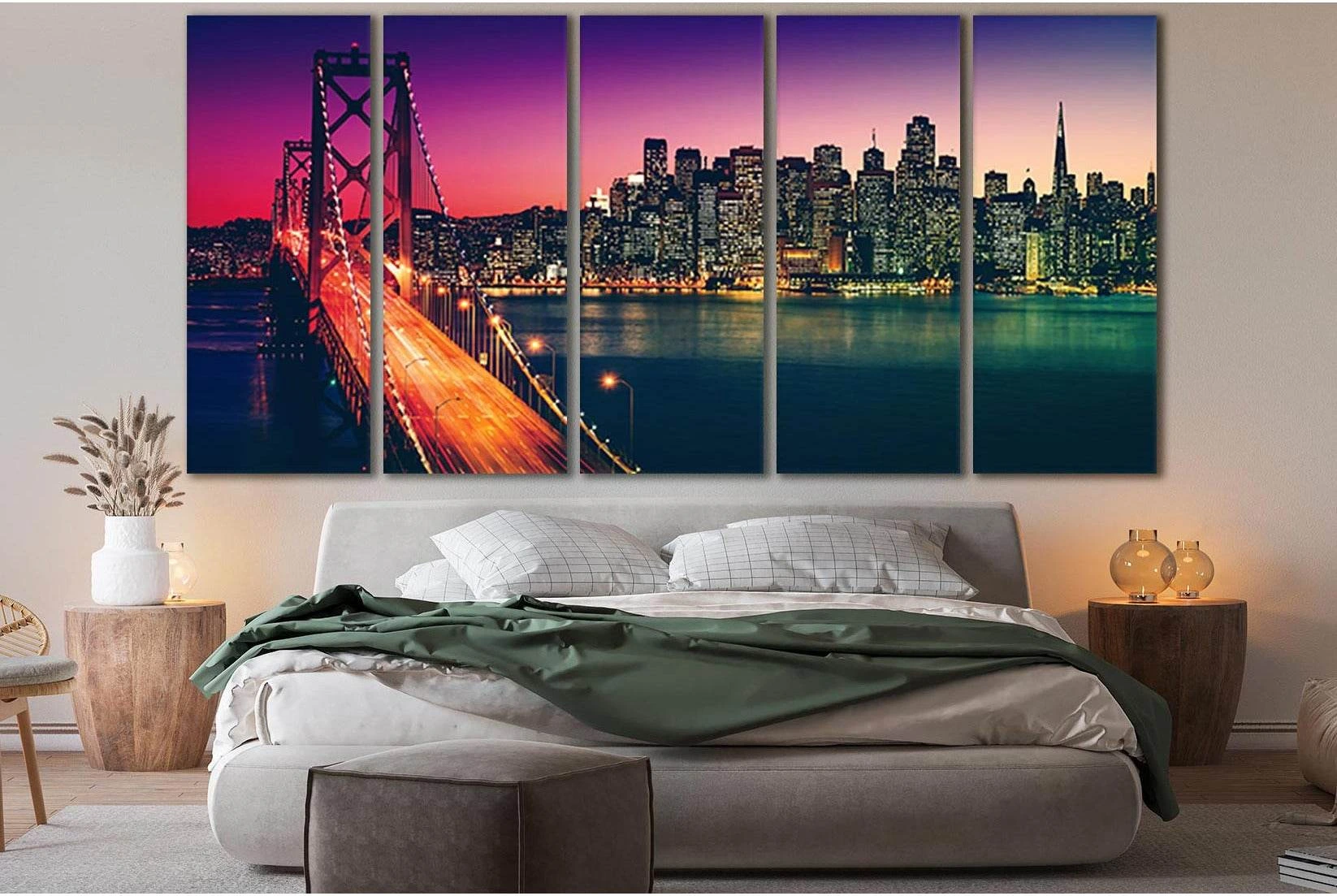 Bay Bridge San Francisco №SL1105 Ready to Hang Canvas Print - Zellart Canvas Prints 0new, ALL_Products, Bridges Wall Art