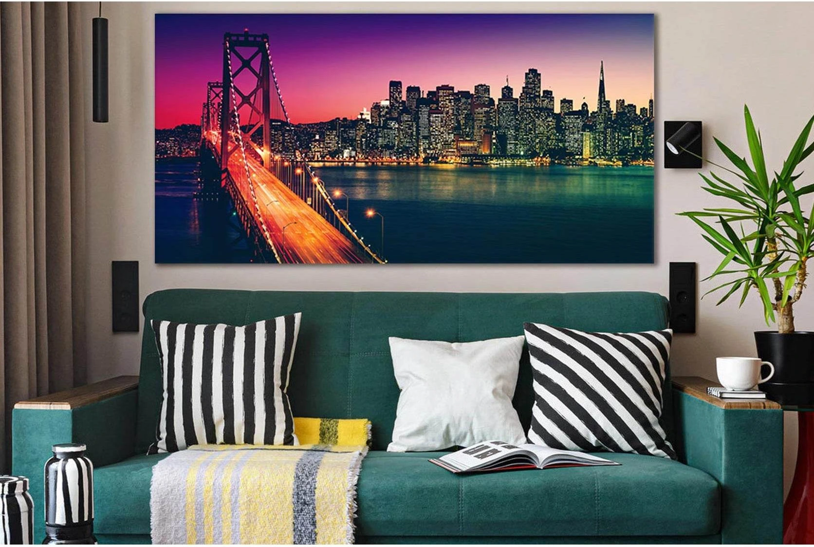 Bay Bridge San Francisco №SL1105 Ready to Hang Canvas Print - Zellart Canvas Prints 0new, ALL_Products, Bridges Wall Art