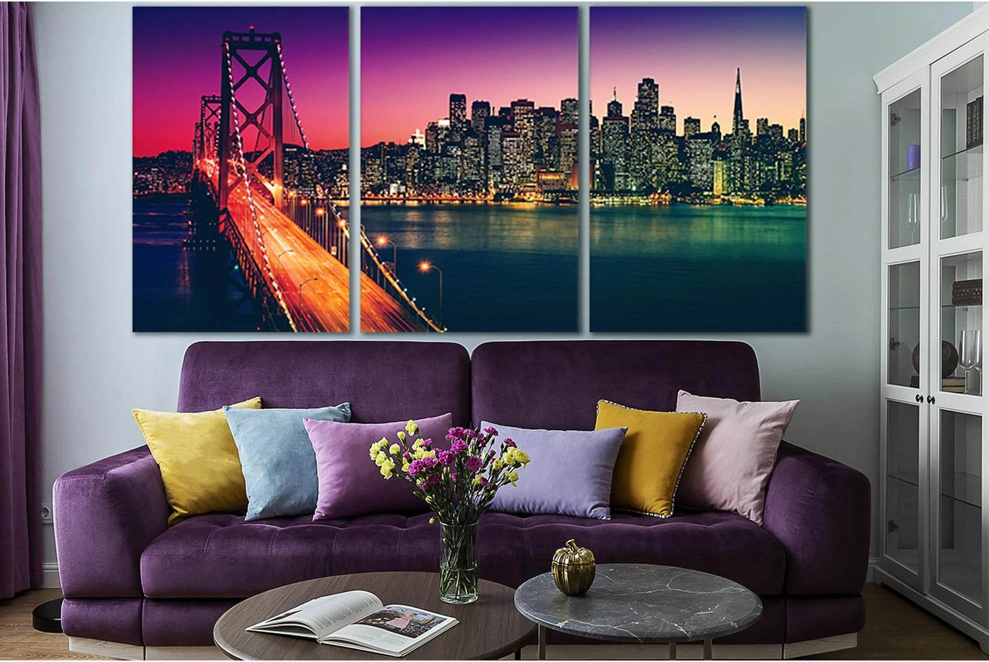 Bay Bridge San Francisco №SL1105 Ready to Hang Canvas Print - Zellart Canvas Prints 0new, ALL_Products, Bridges Wall Art