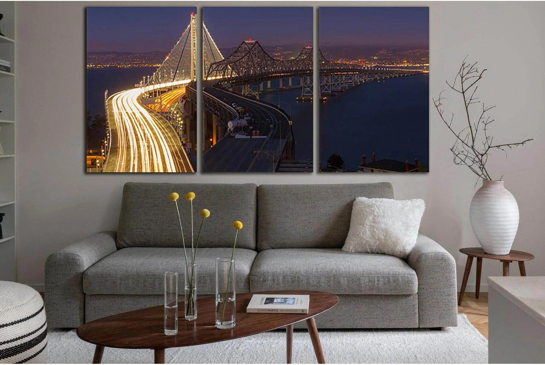 Bay Bridge №SL1111 Ready to Hang Canvas Print - Zellart Canvas Prints 0new, ALL_Products, Bridges Wall Art
