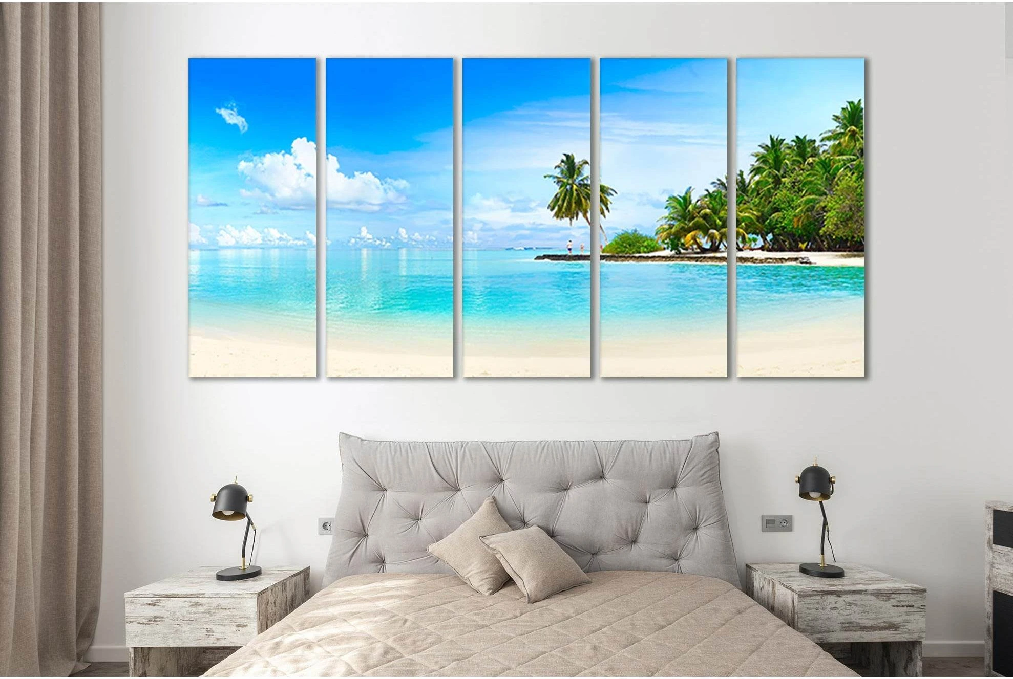 Beach And Turquoise Ocean №SL61 Ready to Hang Canvas Print - Zellart Canvas Prints 0new, ALL_Products, Beach Ocean & Waves